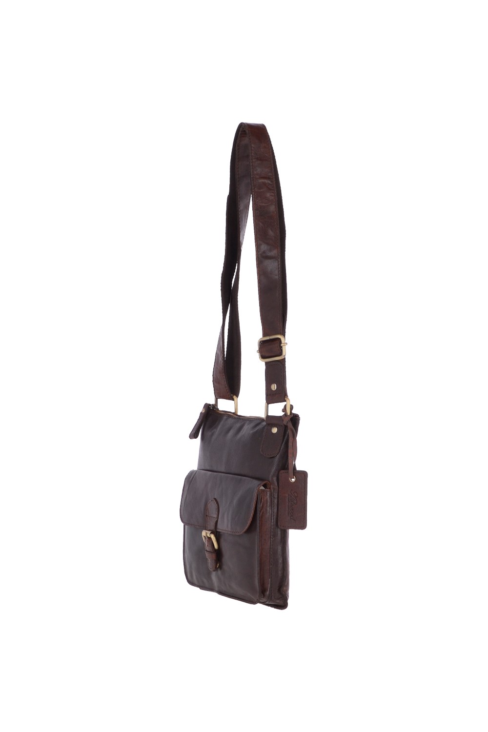 Dark Brown Vintage Small Leather Shoulder Bag, Image 3 of 4