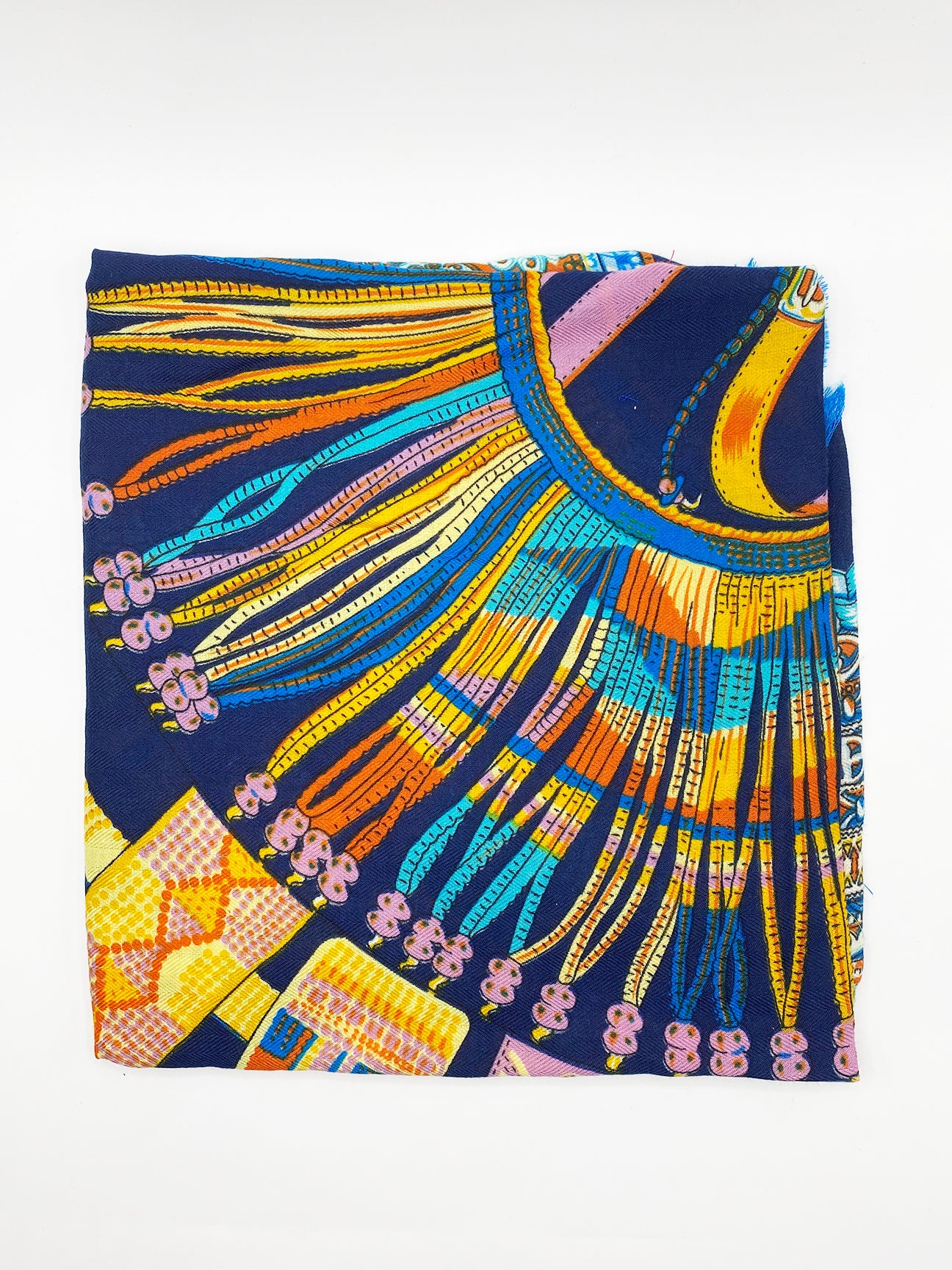 Blue Multi Print Scarf, Image 3 of 3