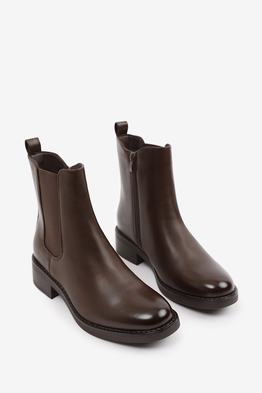 Dark Brown 'Serna' Ankle Boot With Elastic Panel, Image 3 of 4