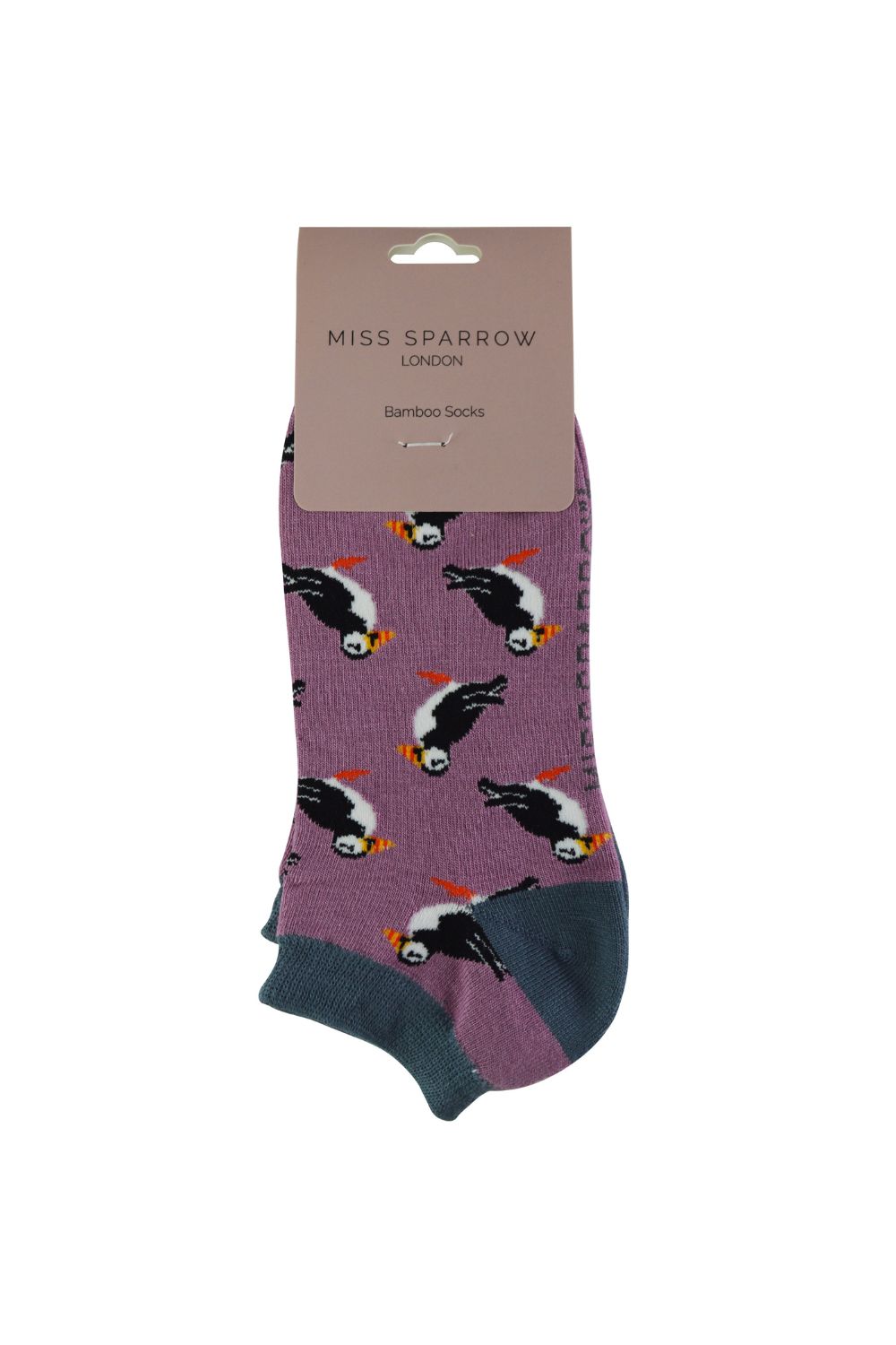Mauve Bamboo Breathable Trainer Socks, Image 2 of 5