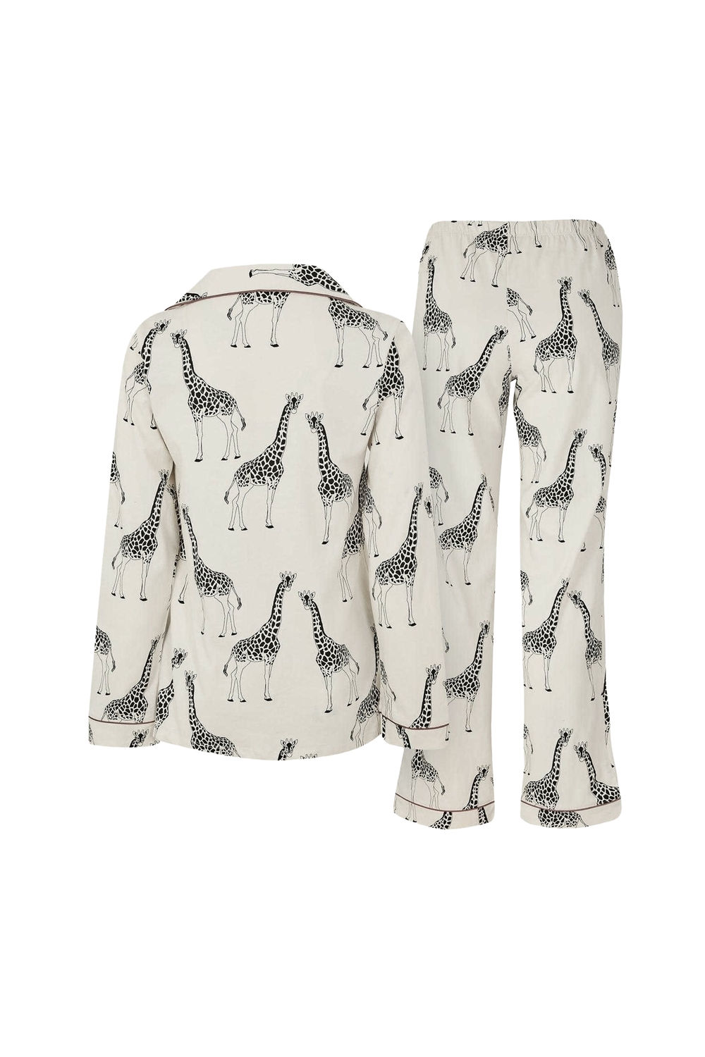 White Giraffe ButtonDown Long Pyjama Set, Image 3 of 5