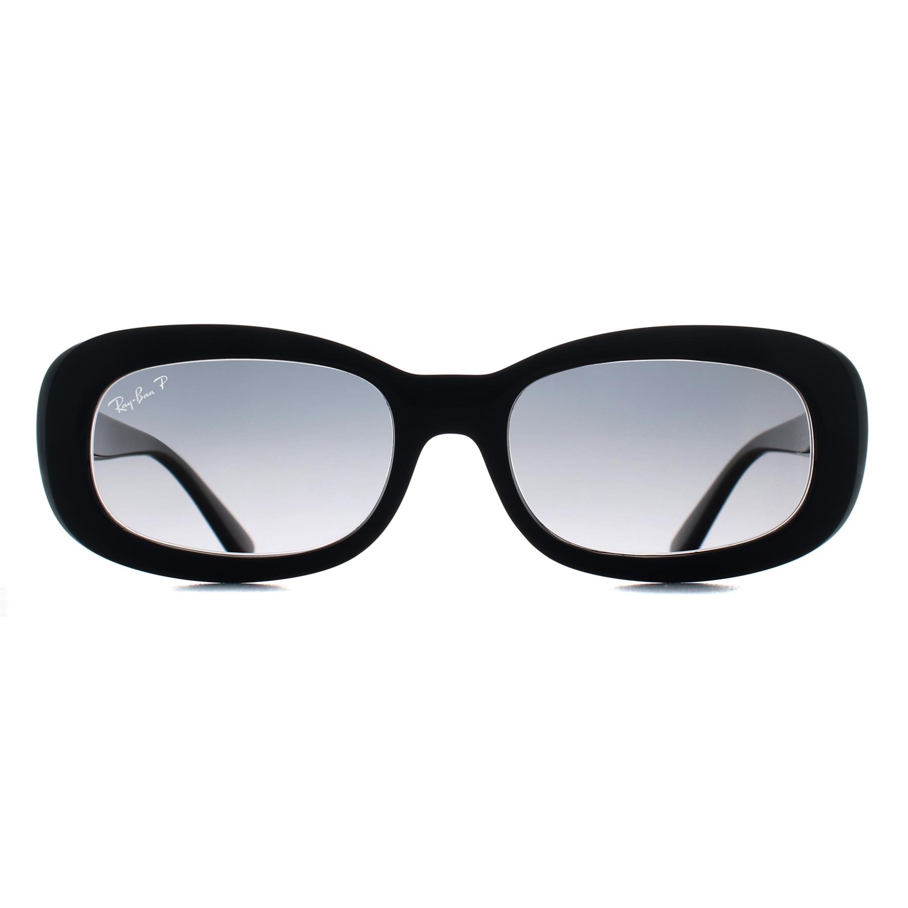 Black Ray-Ban Black Oval Black Grey Gradient Polarized RB2221, Image 1 of 3