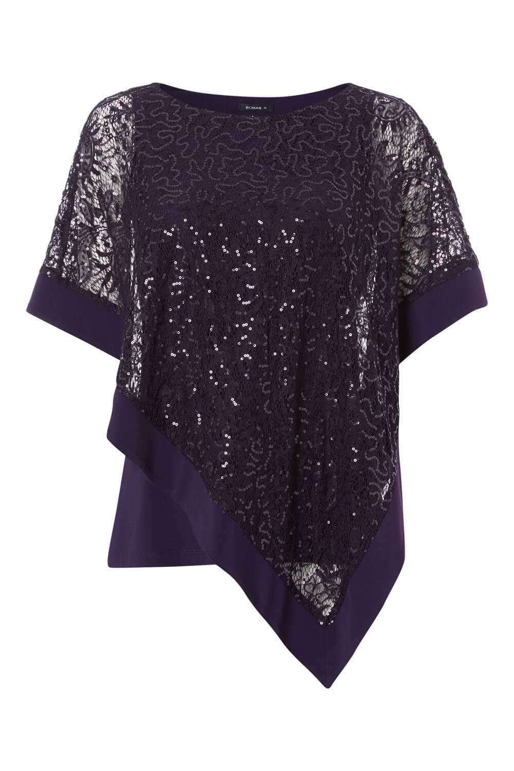 Purple Sequin Embellished Overlay Top, Image 6 of 5