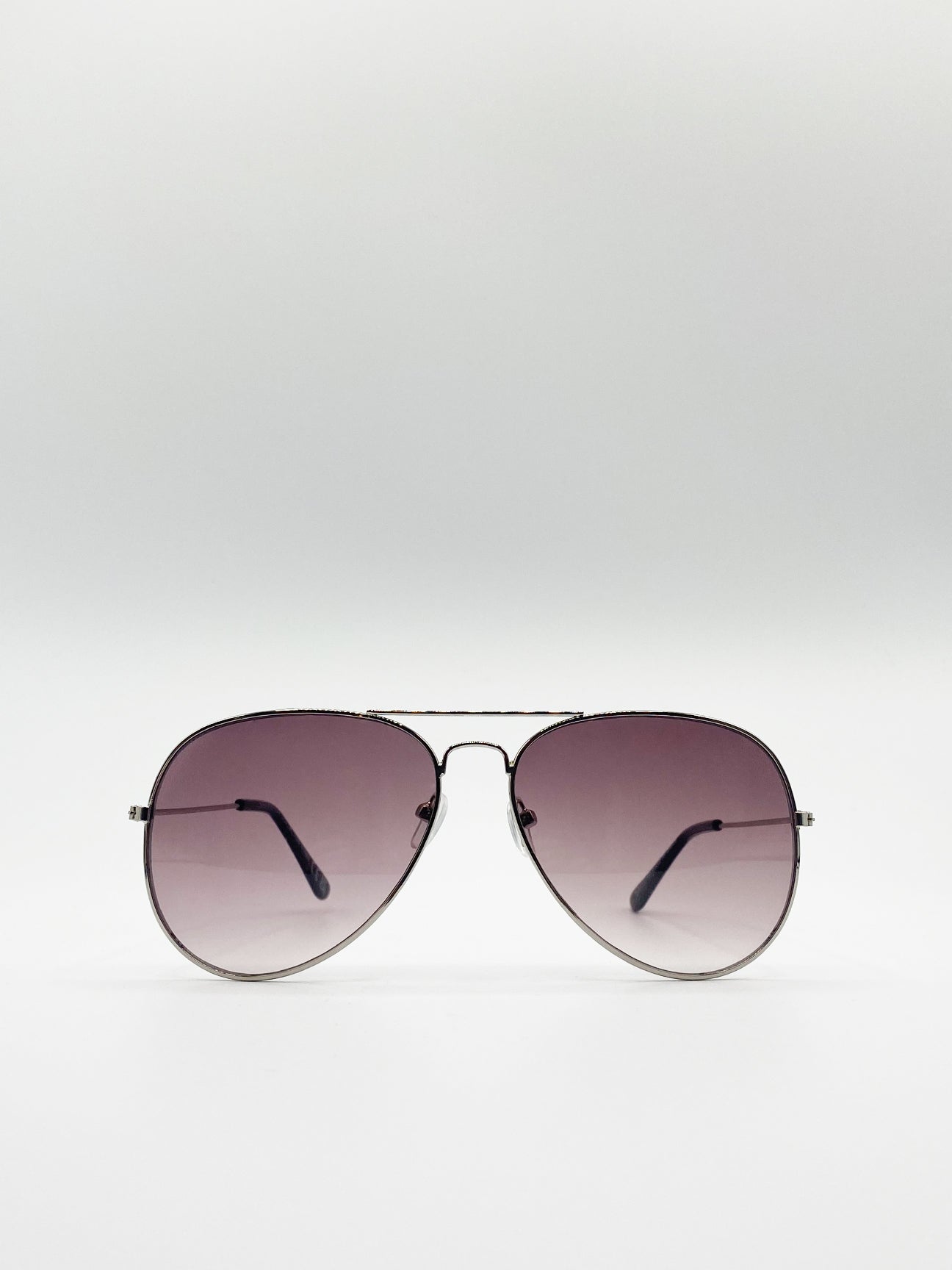 Silver Classic Aviator Metal Frame Sunglasses, Image 1 of 4