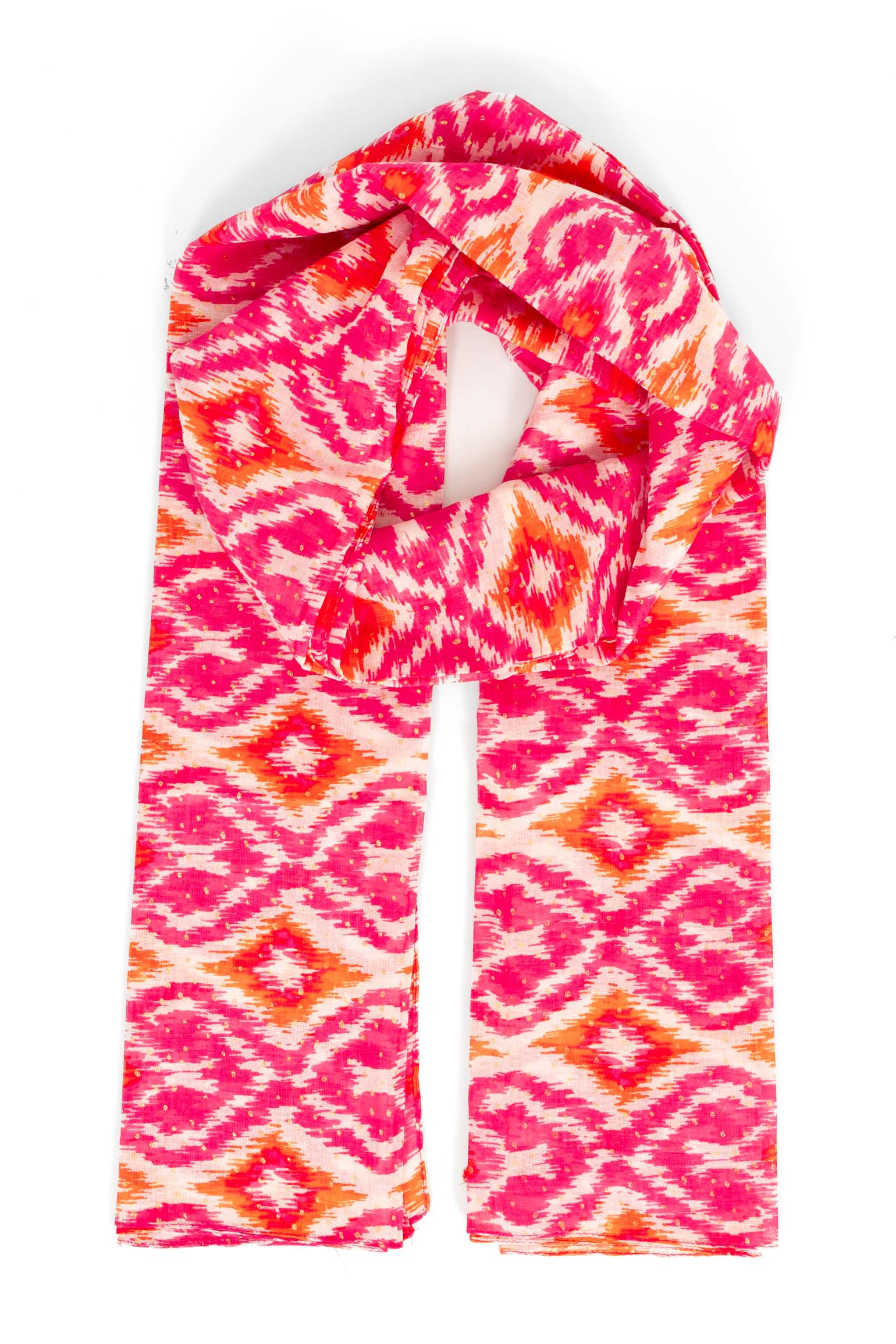 Pink Aztec Print Cotton Lightweight Scarf, Image 1 of 4