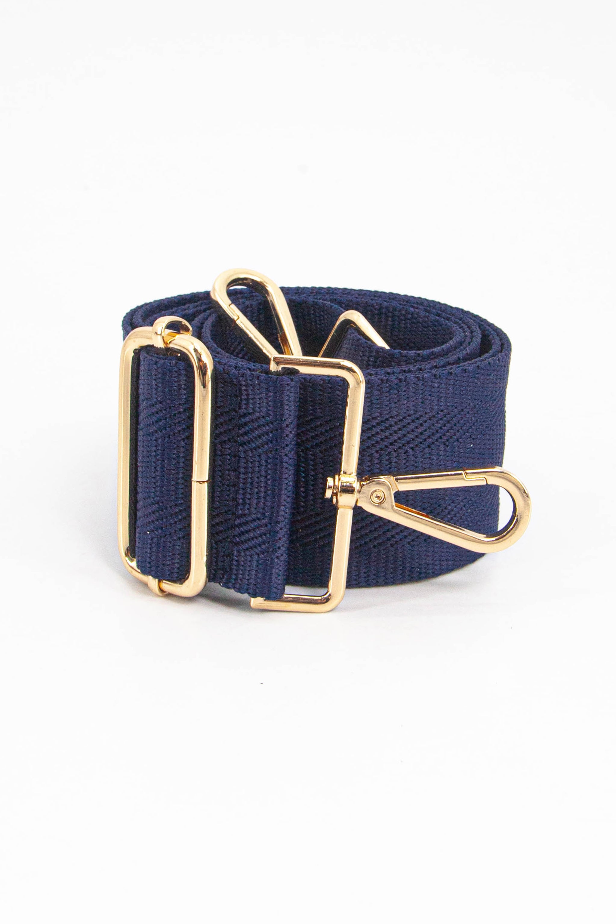 Navy Blue Sarta Navy Blue Plain Woven Wide Bag Strap, Image 3 of 4