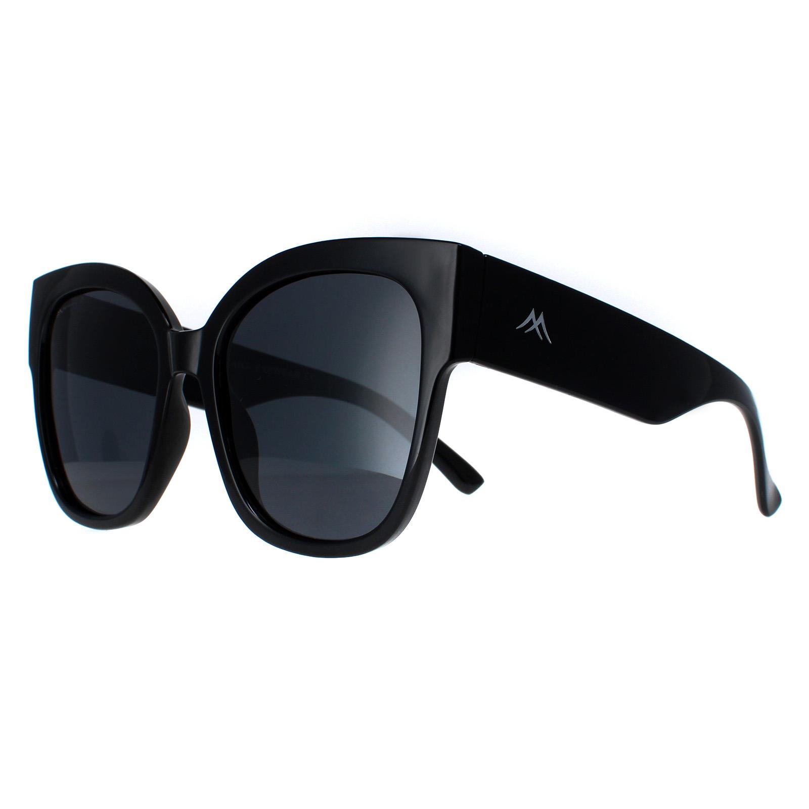 Black Square Shiny Black Smoke Polarized MP73A Sunglasses, Image 2 of 4