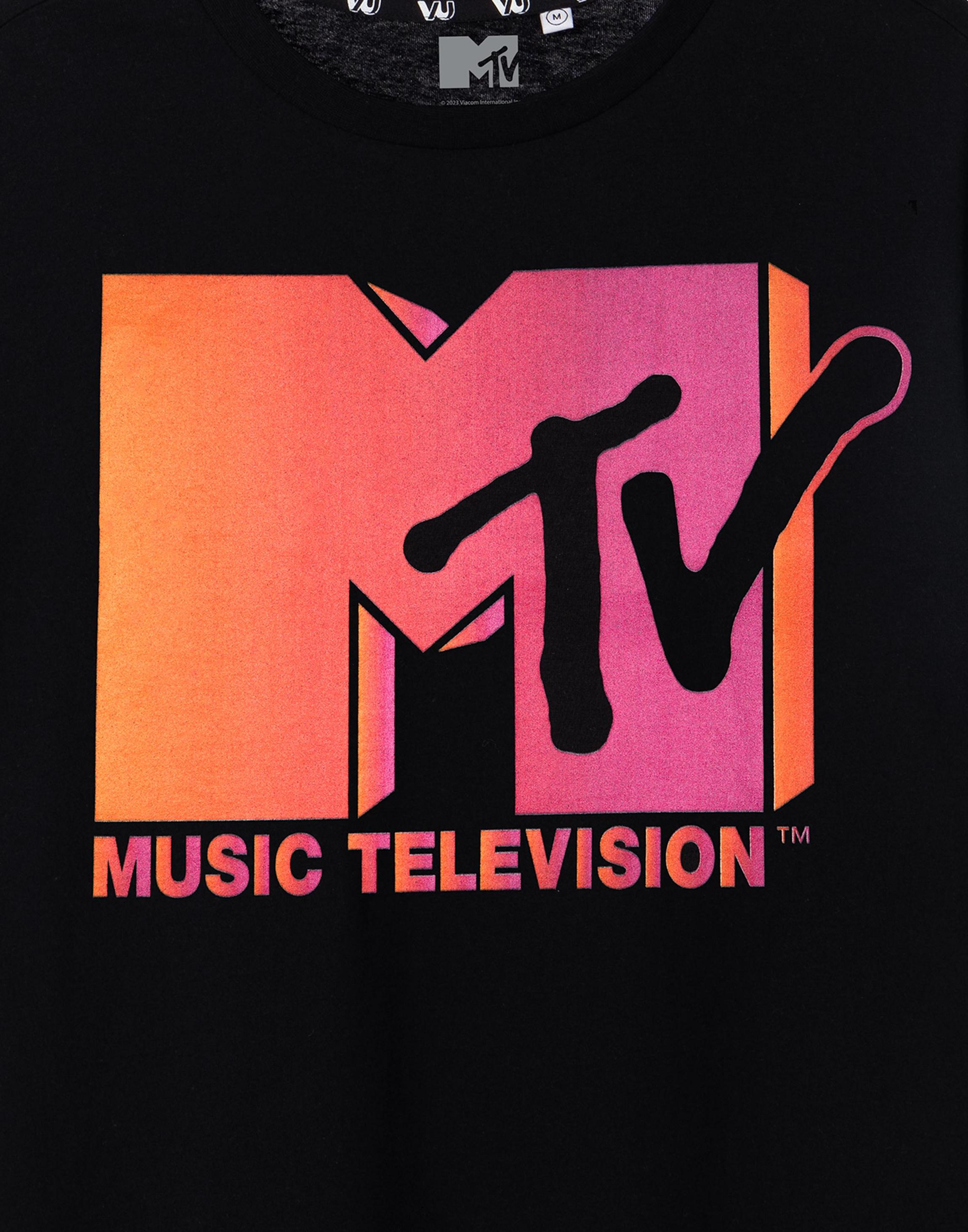 Black MTV Ombre T-Shirt, Image 2 of 6