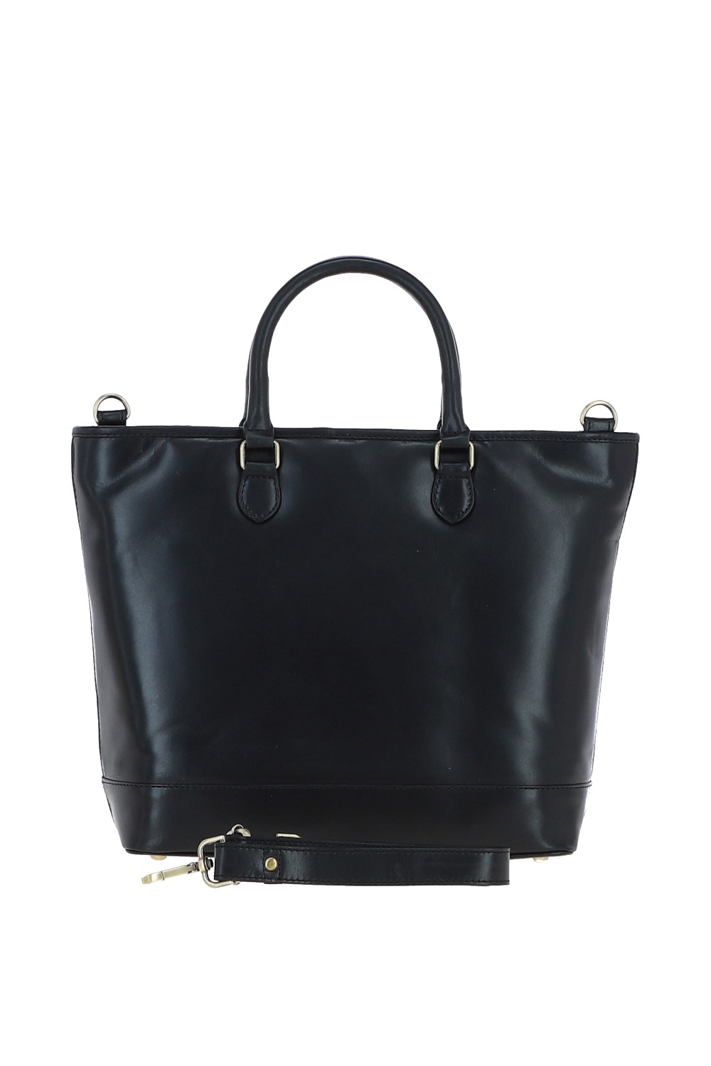 Black Large Real Leather Shopper Bag, Image 1 of 4