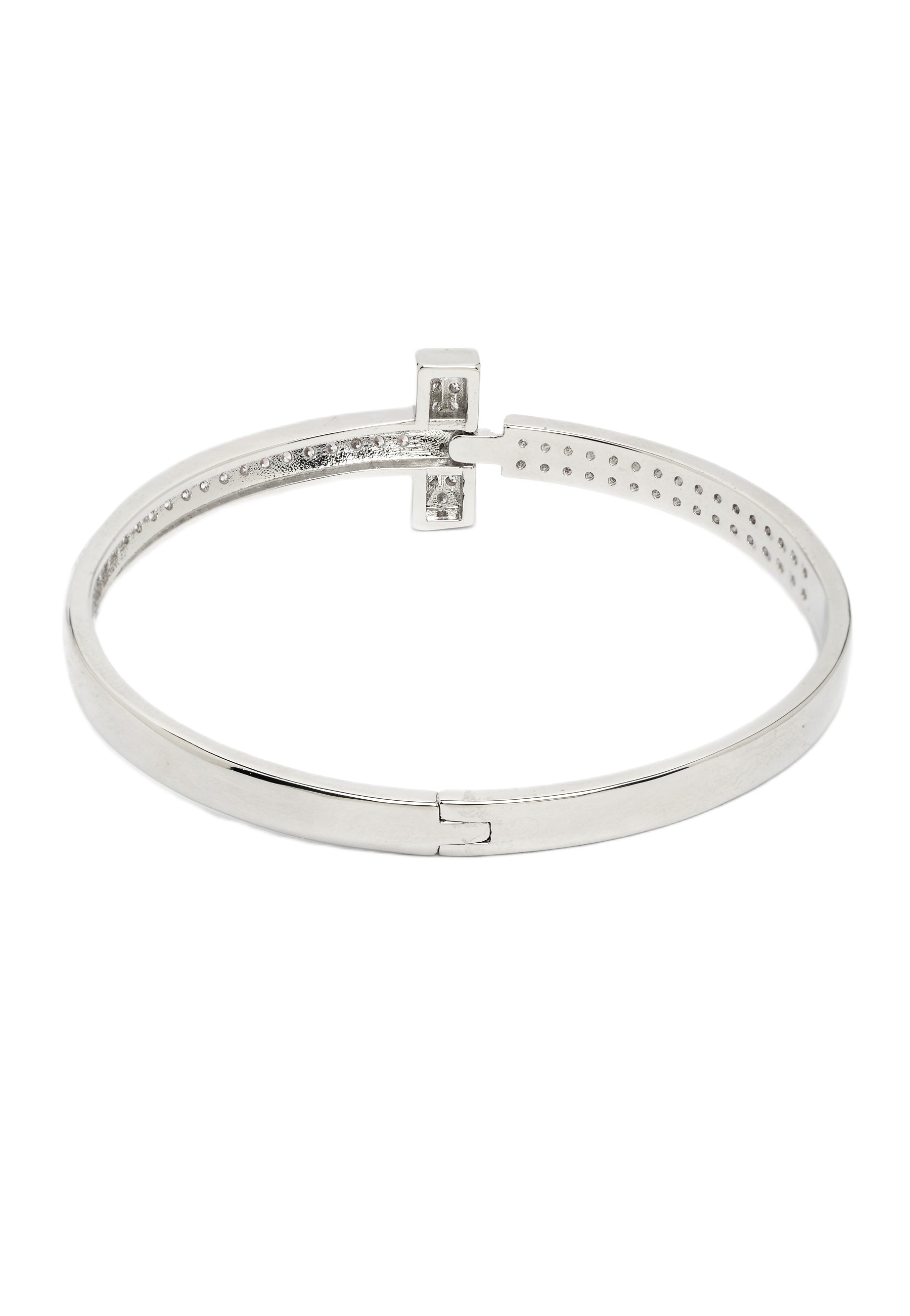 Silver Modern Minimalist Bangle, Image 4 of 6