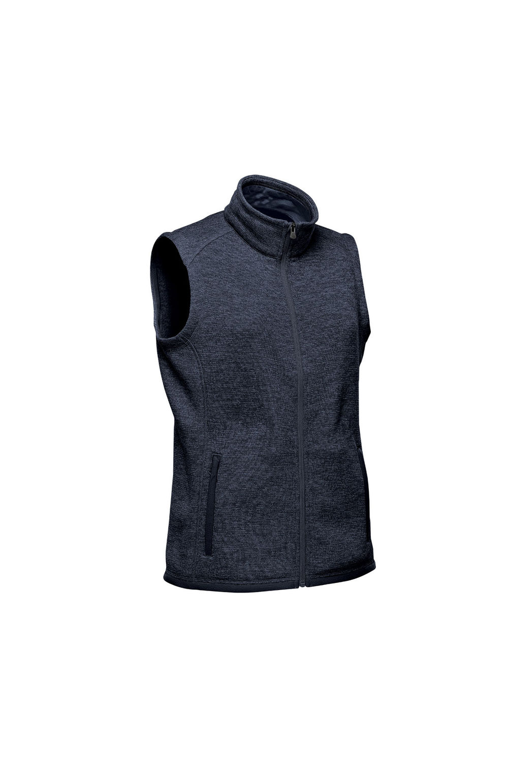 Navy Avalante Knitted Heather Full Zip Gilet, Image 4 of 4