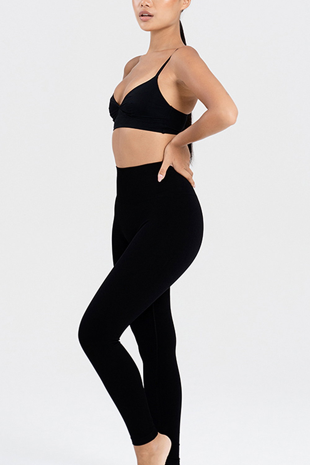 Black Black Sculpting Leggings Supportive Fit, Image 4 of 5