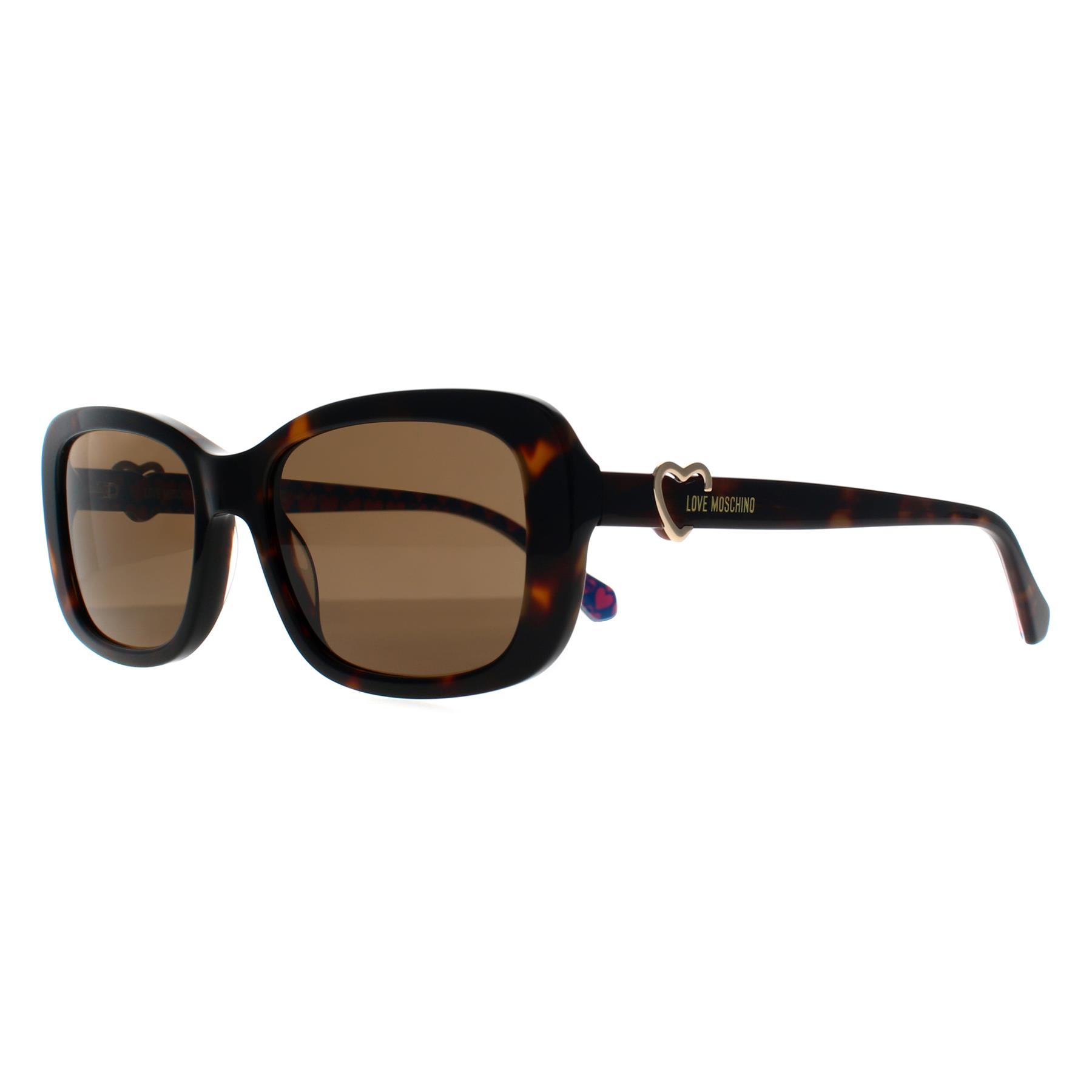 Brown Moschino Brown Rectangle Havana Brown MOL060/S, Image 2 of 3