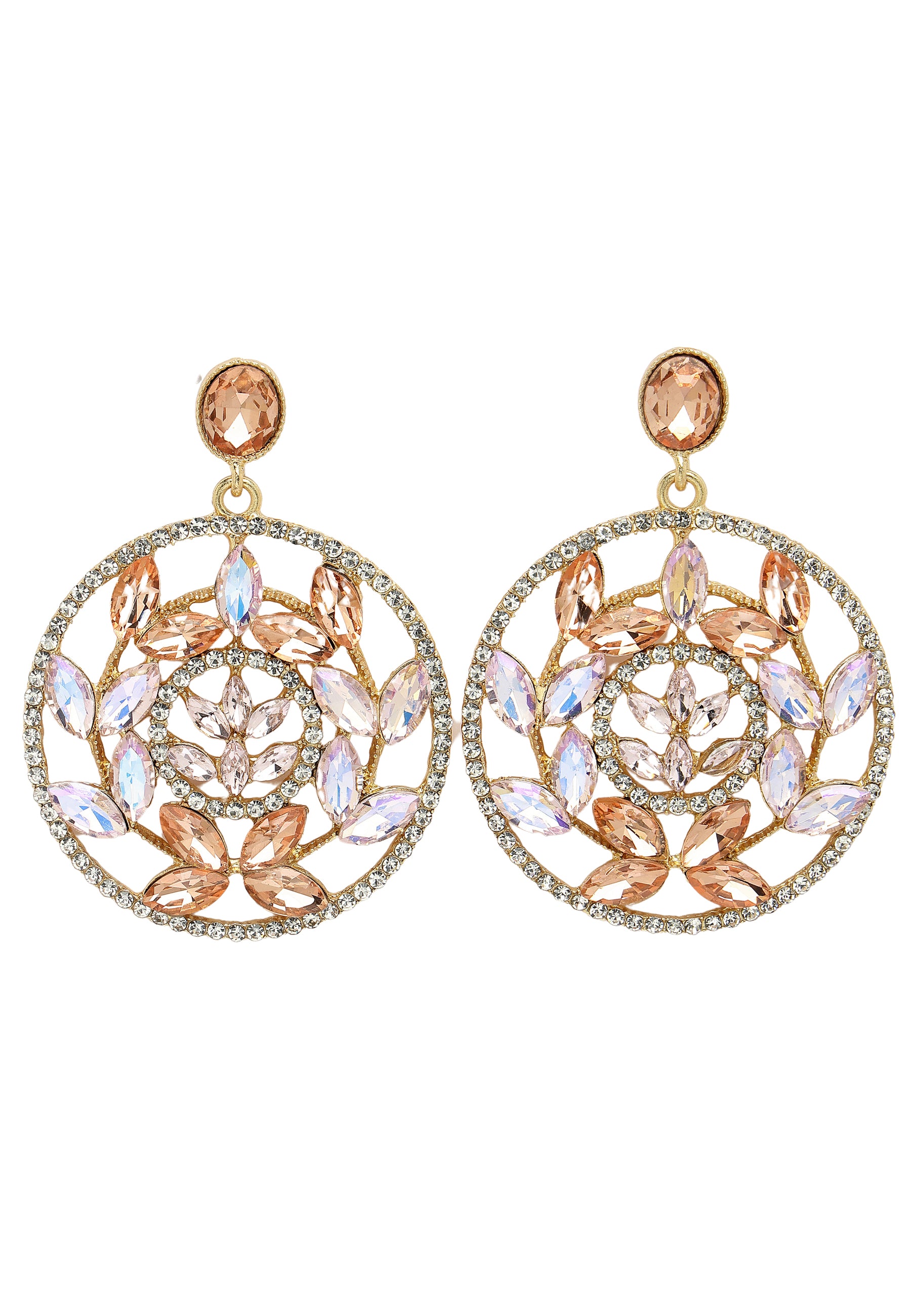Metallic Diva Collection Elegant Hollow Floral Drop Earrings