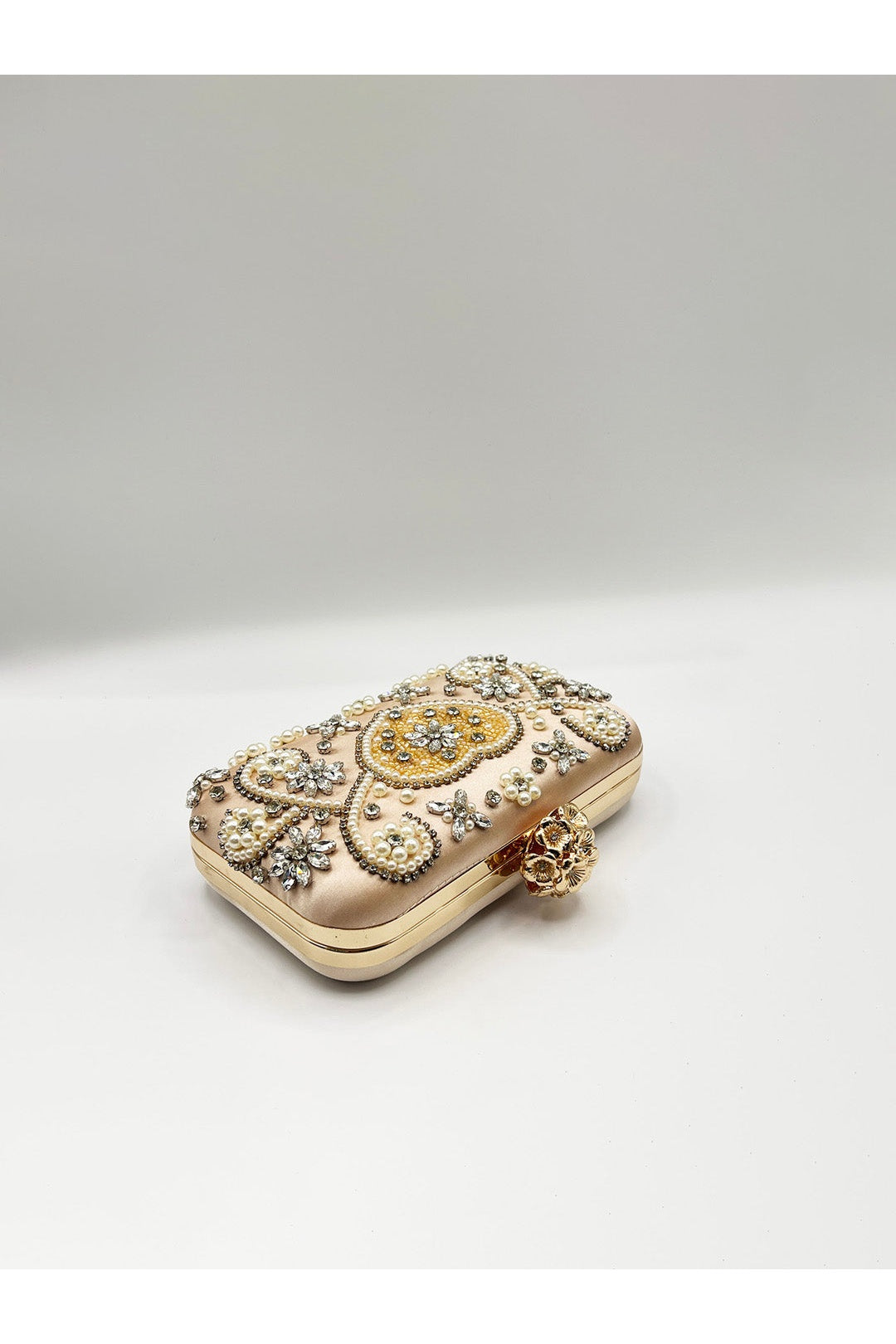 Gold Heart Beaded Clutch Bag, Image 5 of 5