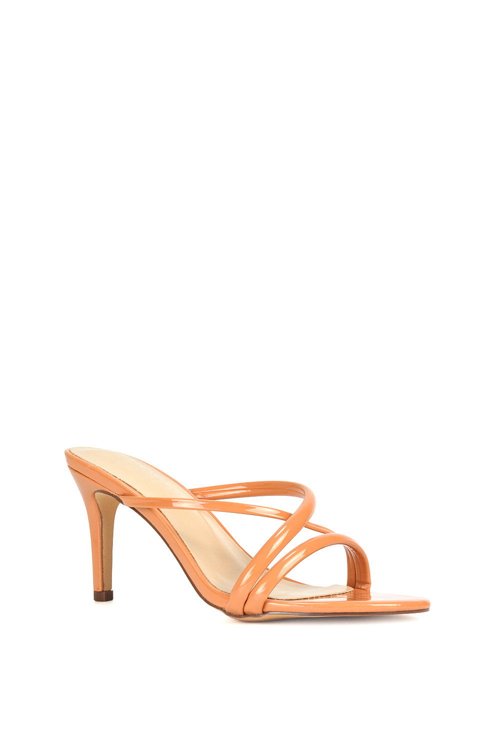 Peach XY LONDON Peach 'Angel' Stiletto High Heel Mule Sandals, Image 2 of 6