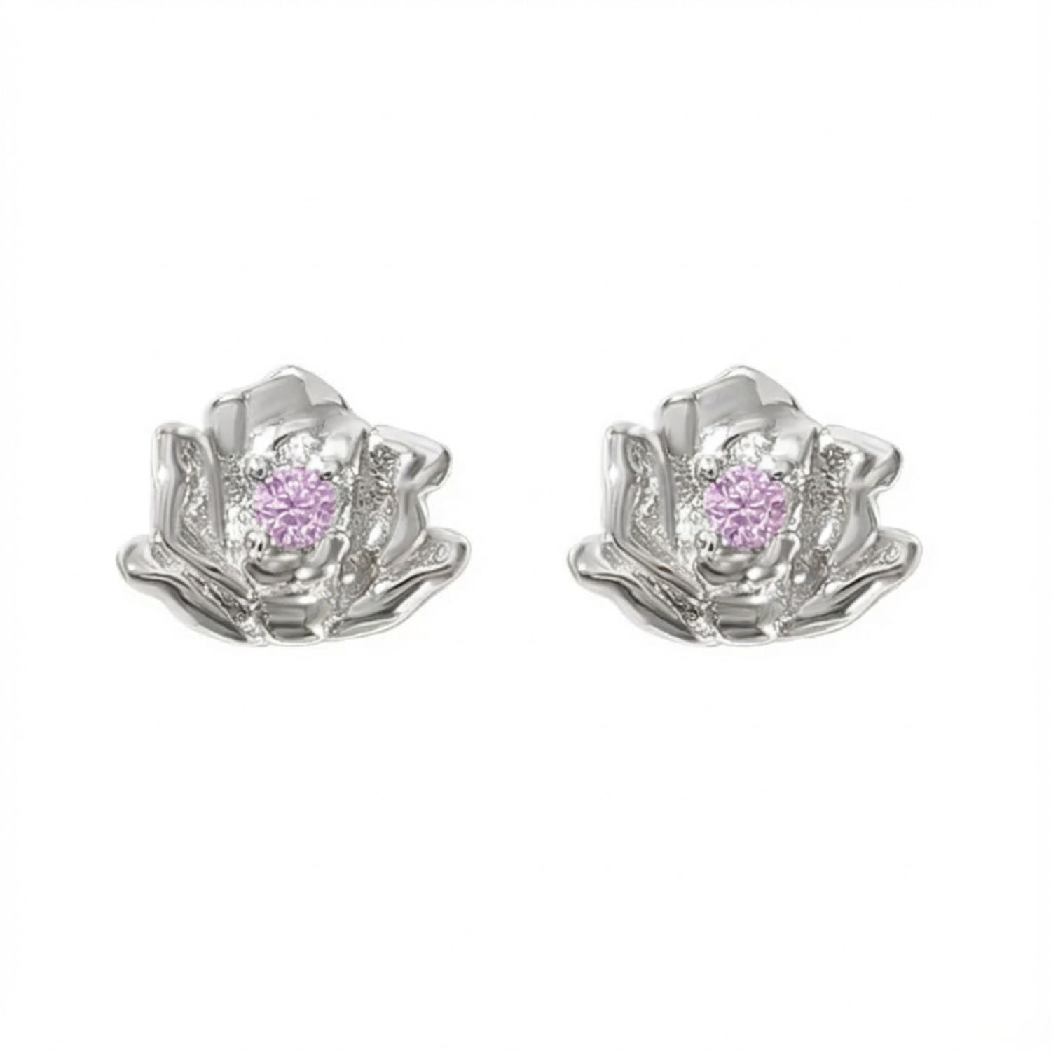 Metallic Alexandrite June Birthstone Rose Birthflower Stud Earrings