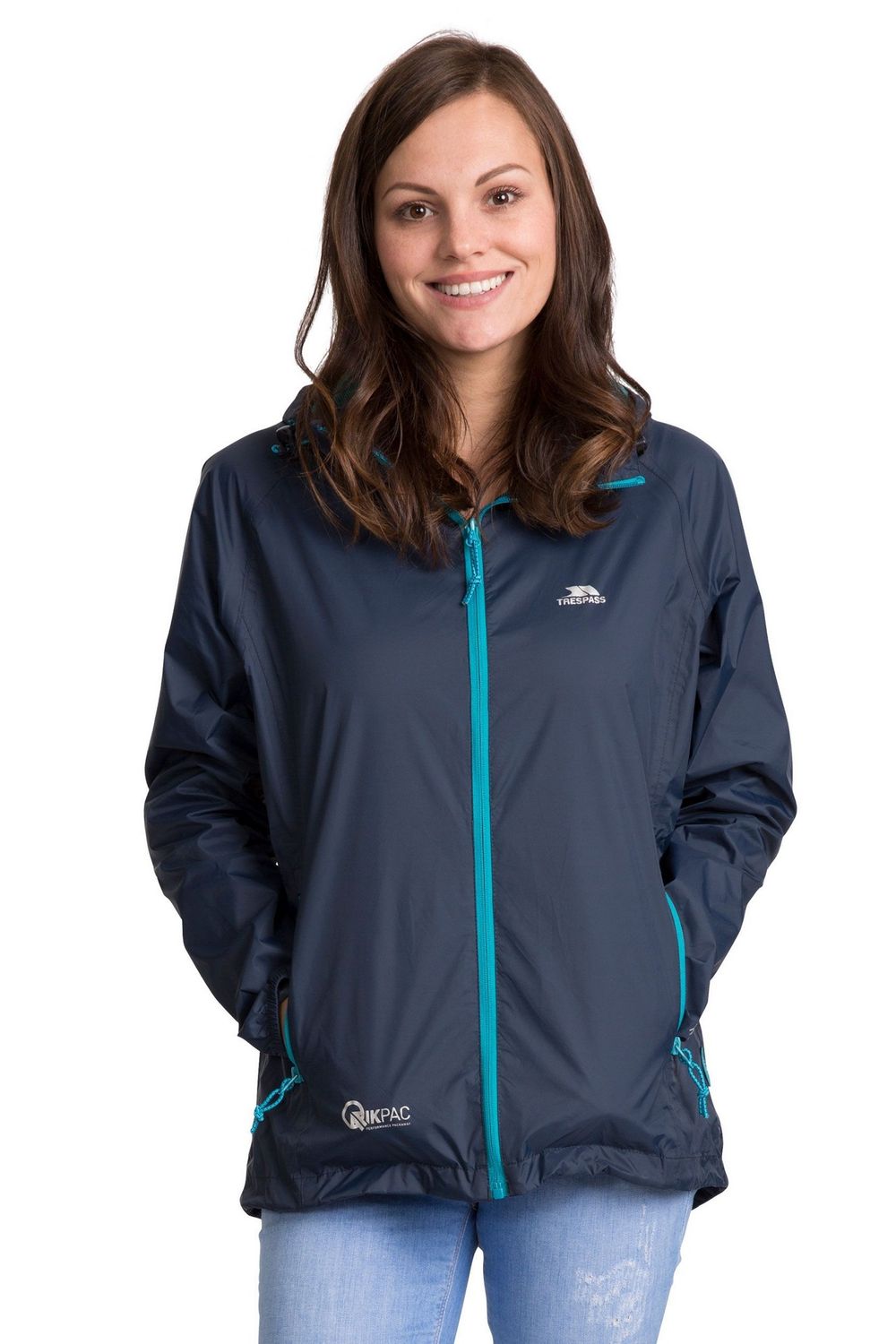Navy Qikpac Packaway Waterproof Jacket, Image 1 of 4