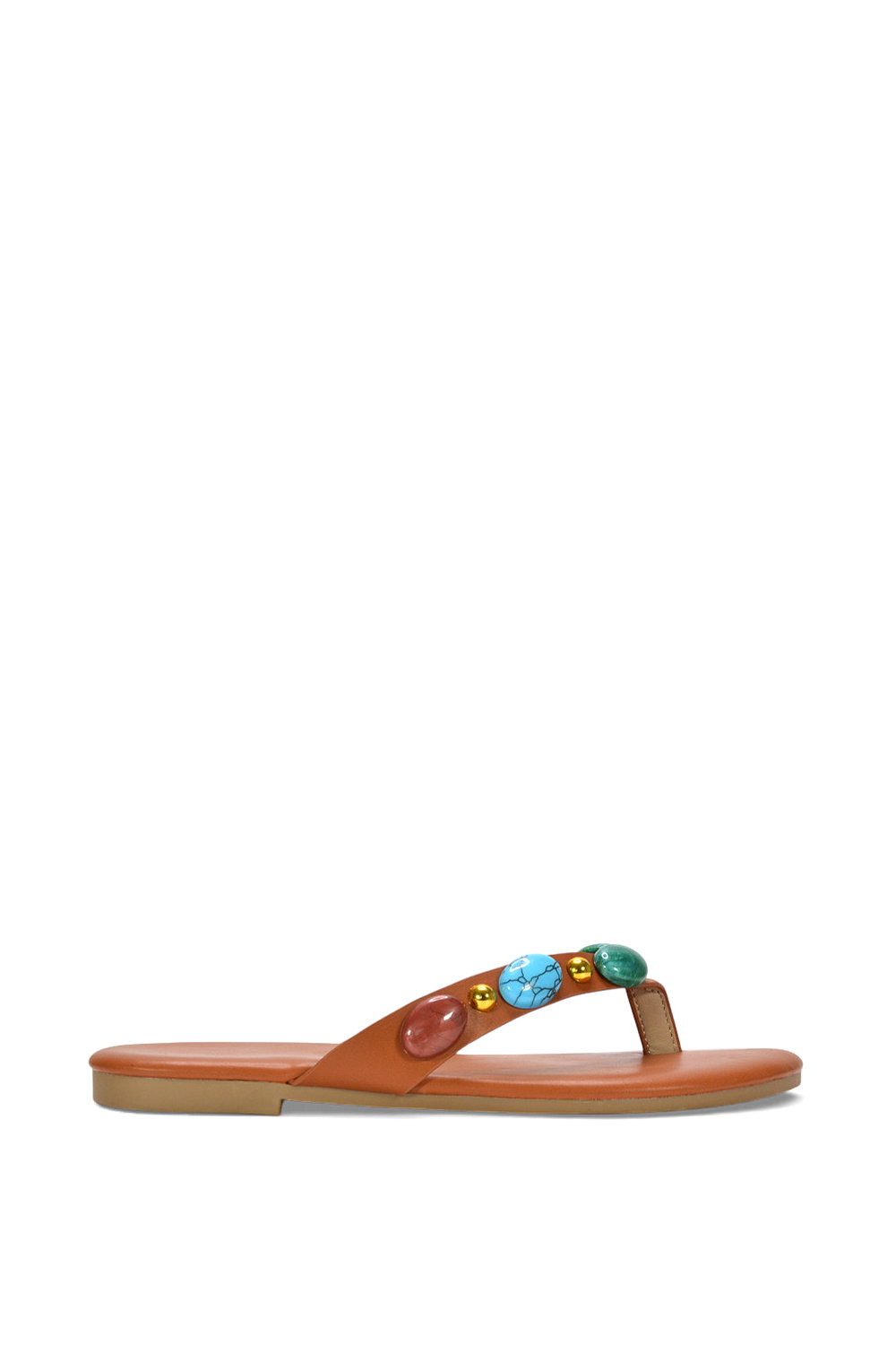 Black 'Eulalie' Embellished Jewel Stone Flip Flop Sandals With Toe Post