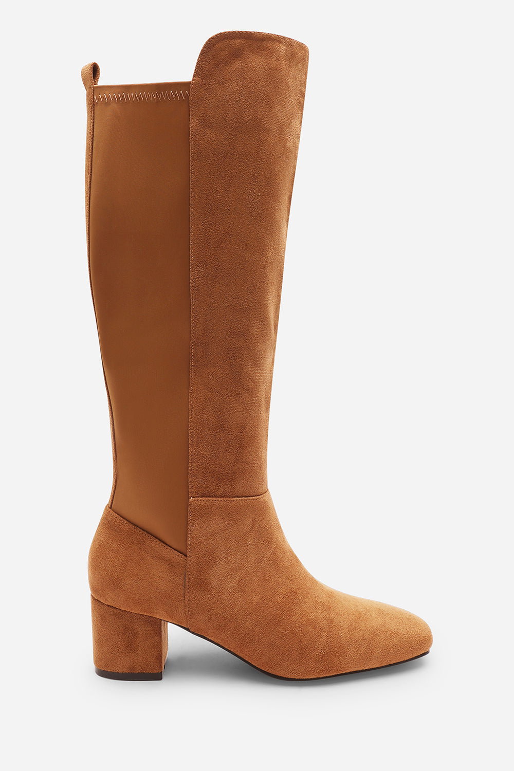 Beige 'Cherish' Block Heel Knee High Boots, Image 3 of 7