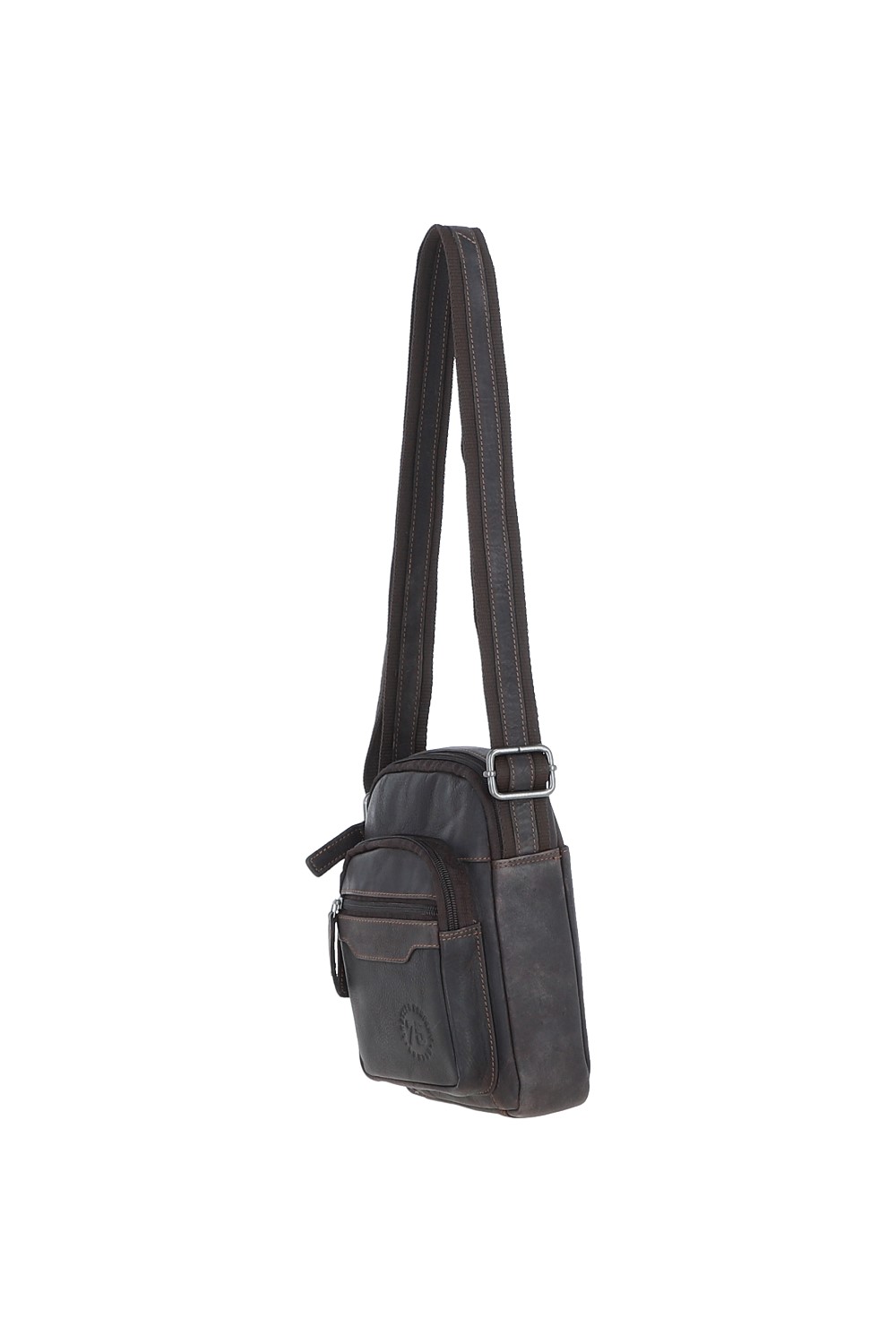 Brown Leather Company Brown 'Sicily' Real Leather Compact Crossbody Bag, Image 3 of 5