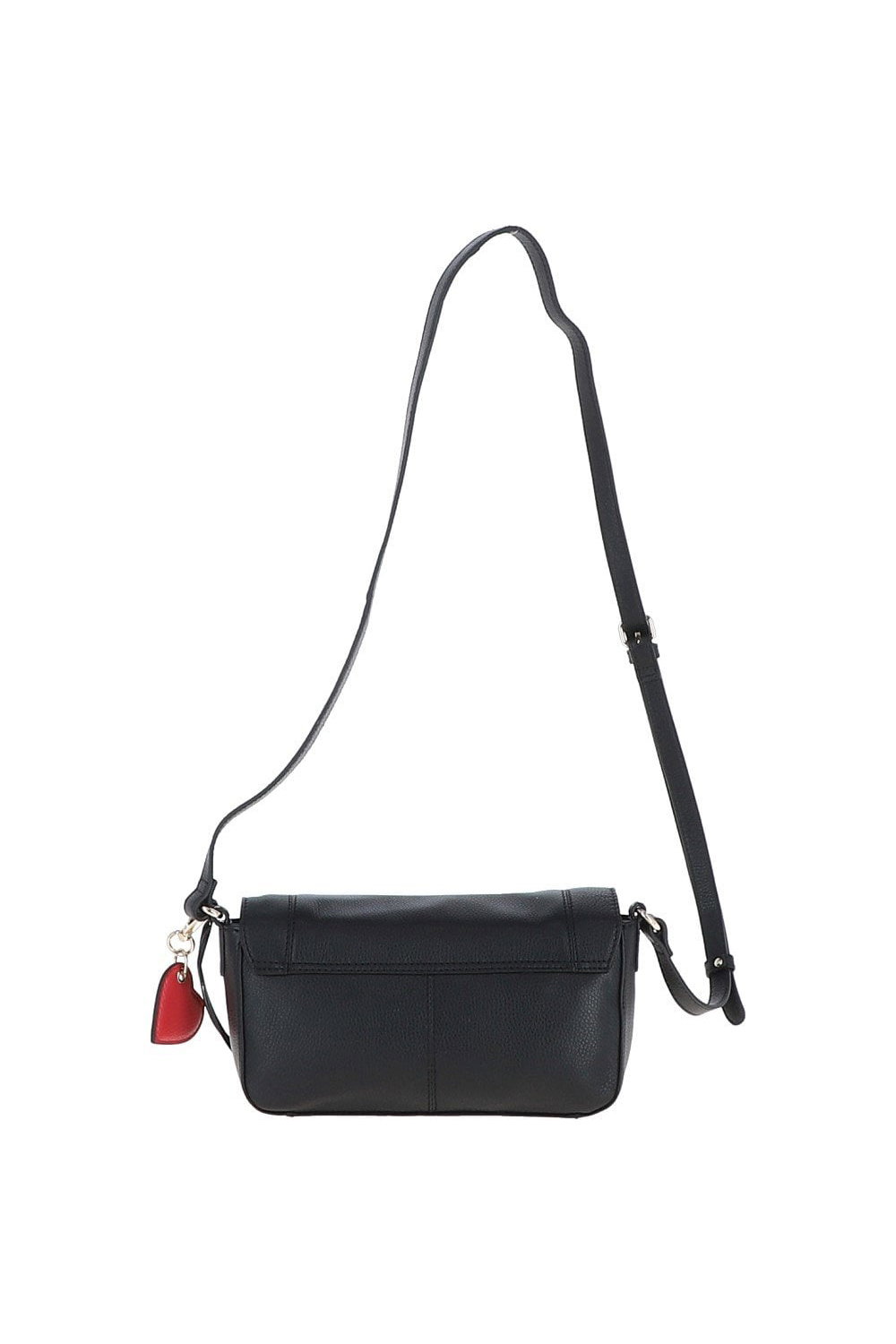 Black 'Blossom' Flap Over Real Leather Shoulder Bag, Image 3 of 4