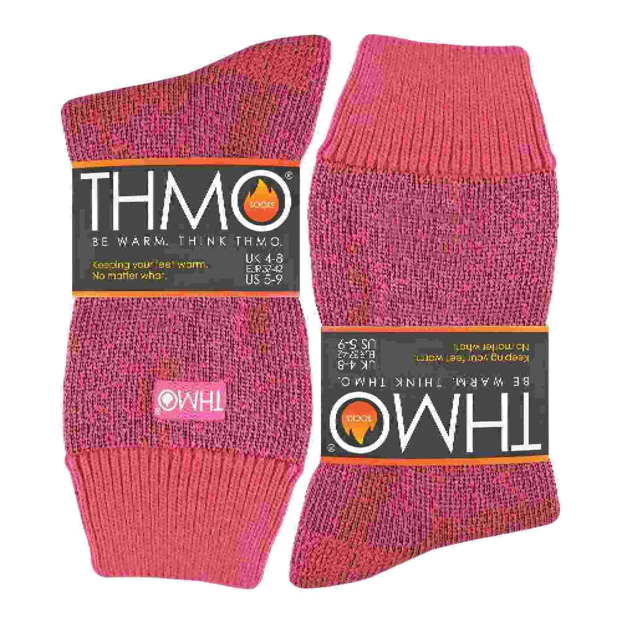 Pink Ladies Thick Winter Thermal Socks with Seamless Toe, Image 3 of 3