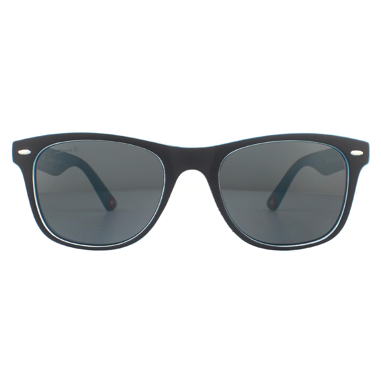 Blue Rectangle Matte Blue Light Blue Smoke Polarized Sunglasses, Image 1 of 4