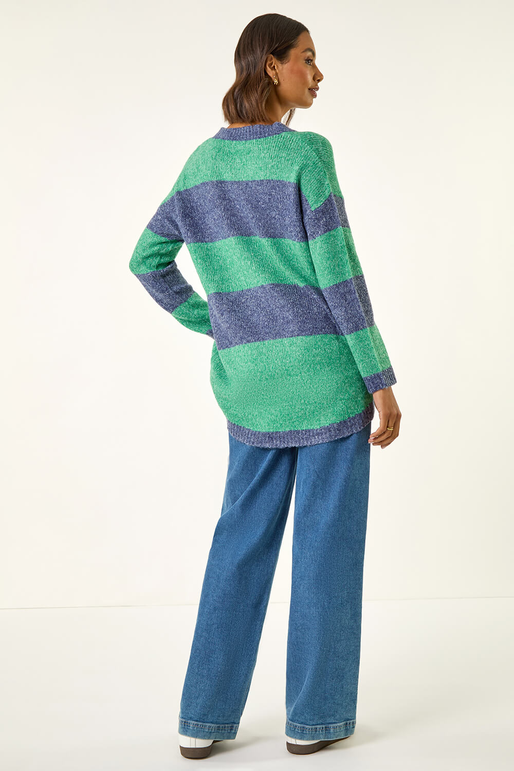 Green Stripe Soft Knit Jumper, Image 4 of 5