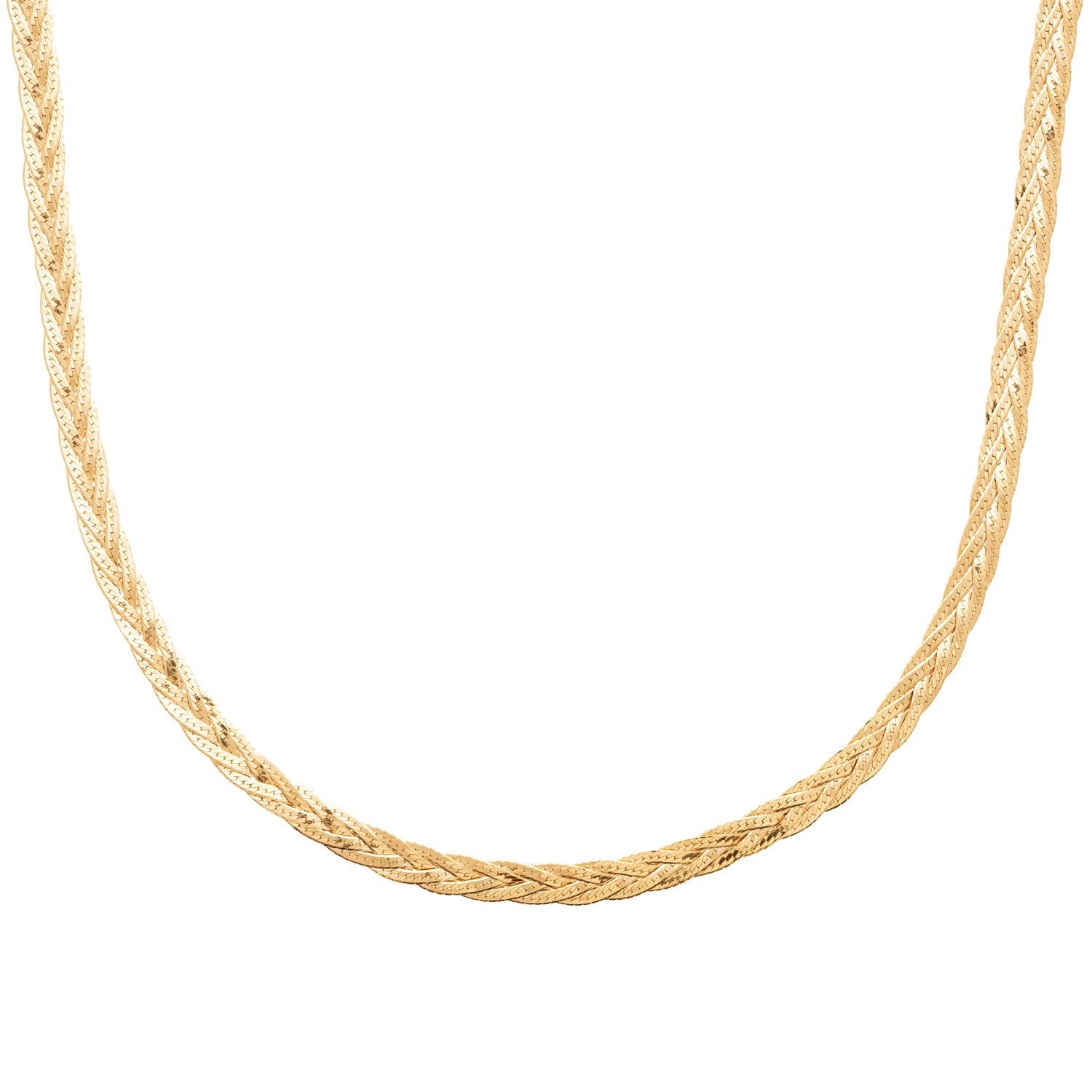 Gold Interwoven Herringbone Necklace Luxe, Image 1 of 1
