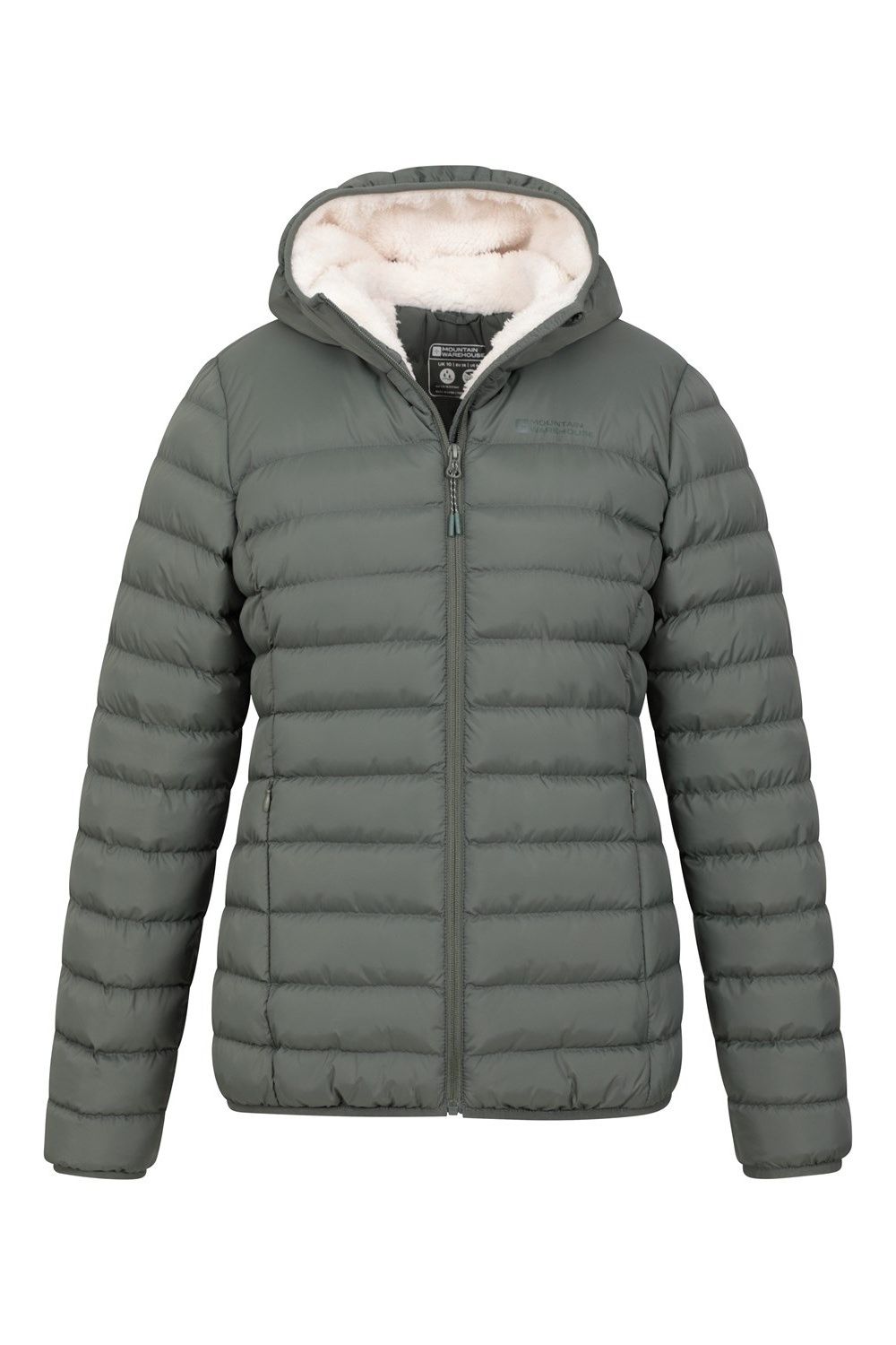 Khaki Faux Fur Lined Padded Jacket, Image 5 of 5