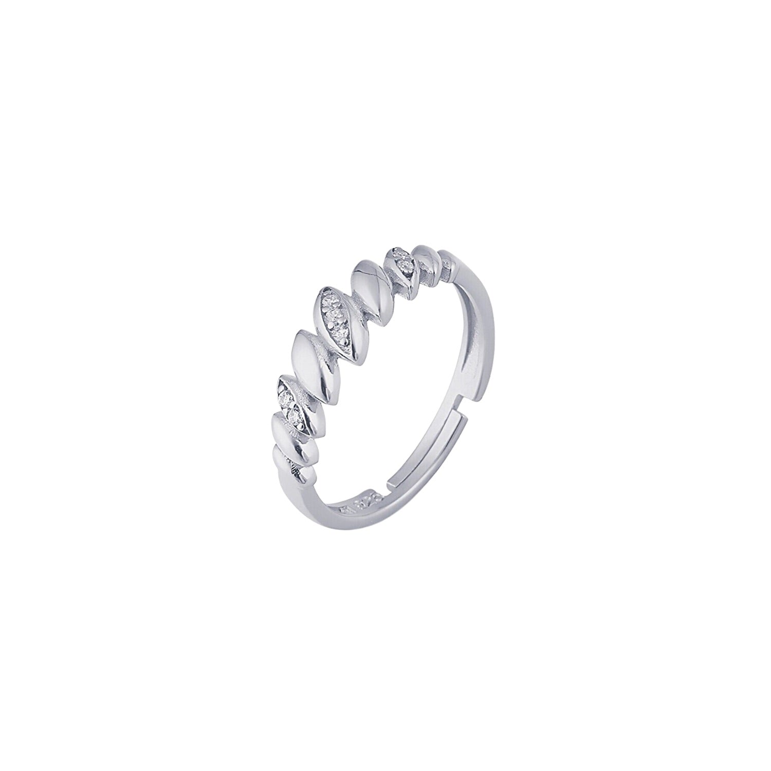 Silver Lined Stones Marquise Sterling Silver Ring, Image 1 of 3
