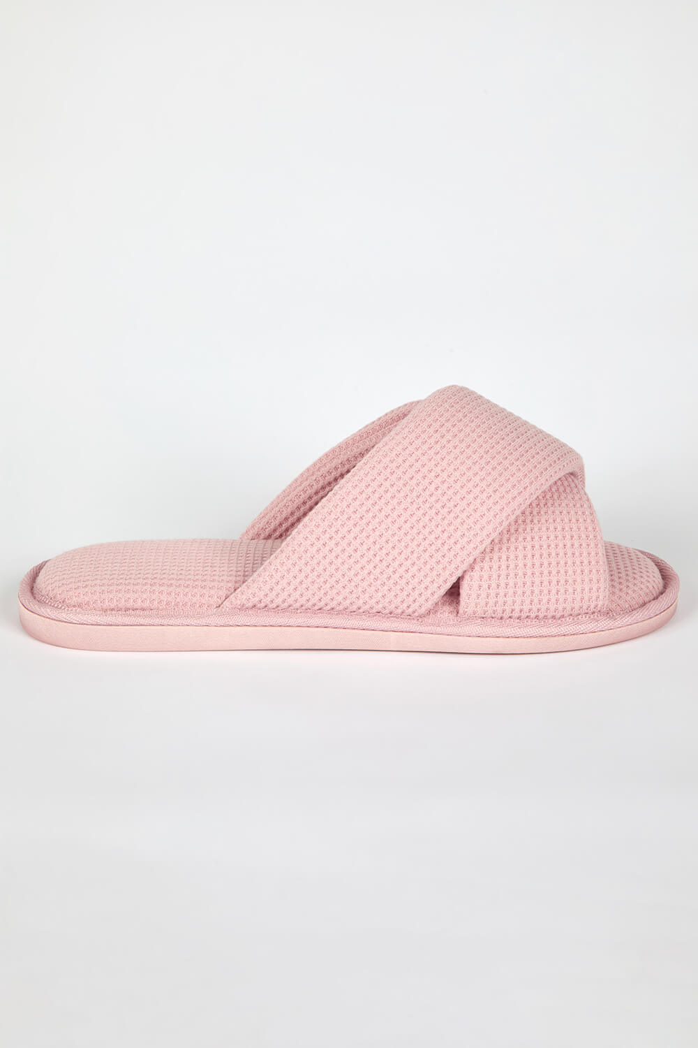 PINK Waffle Cross Over Slipper, Image 3 of 4