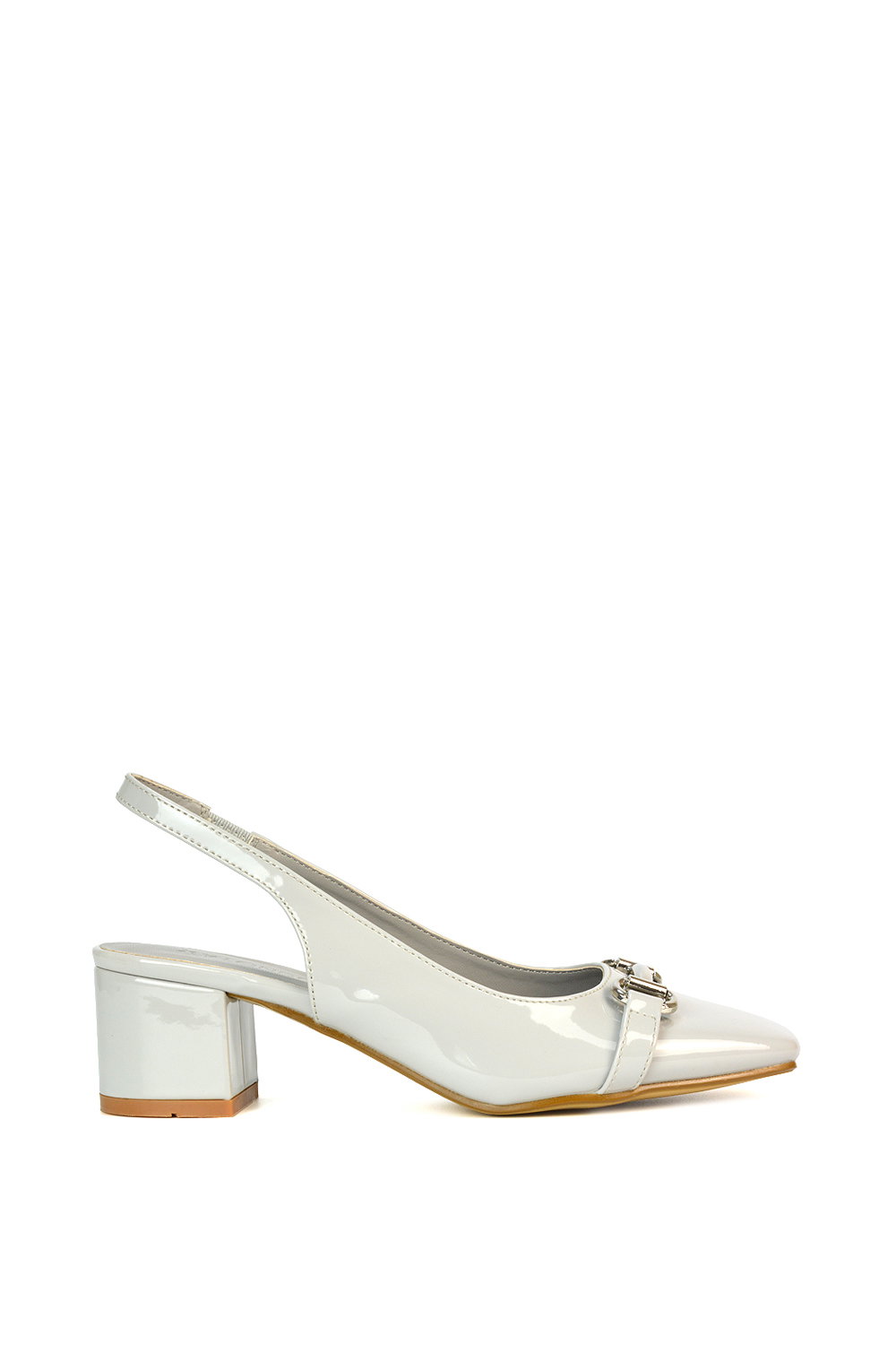 Black 'Selena' Slingback Mid Heels With Square Toe