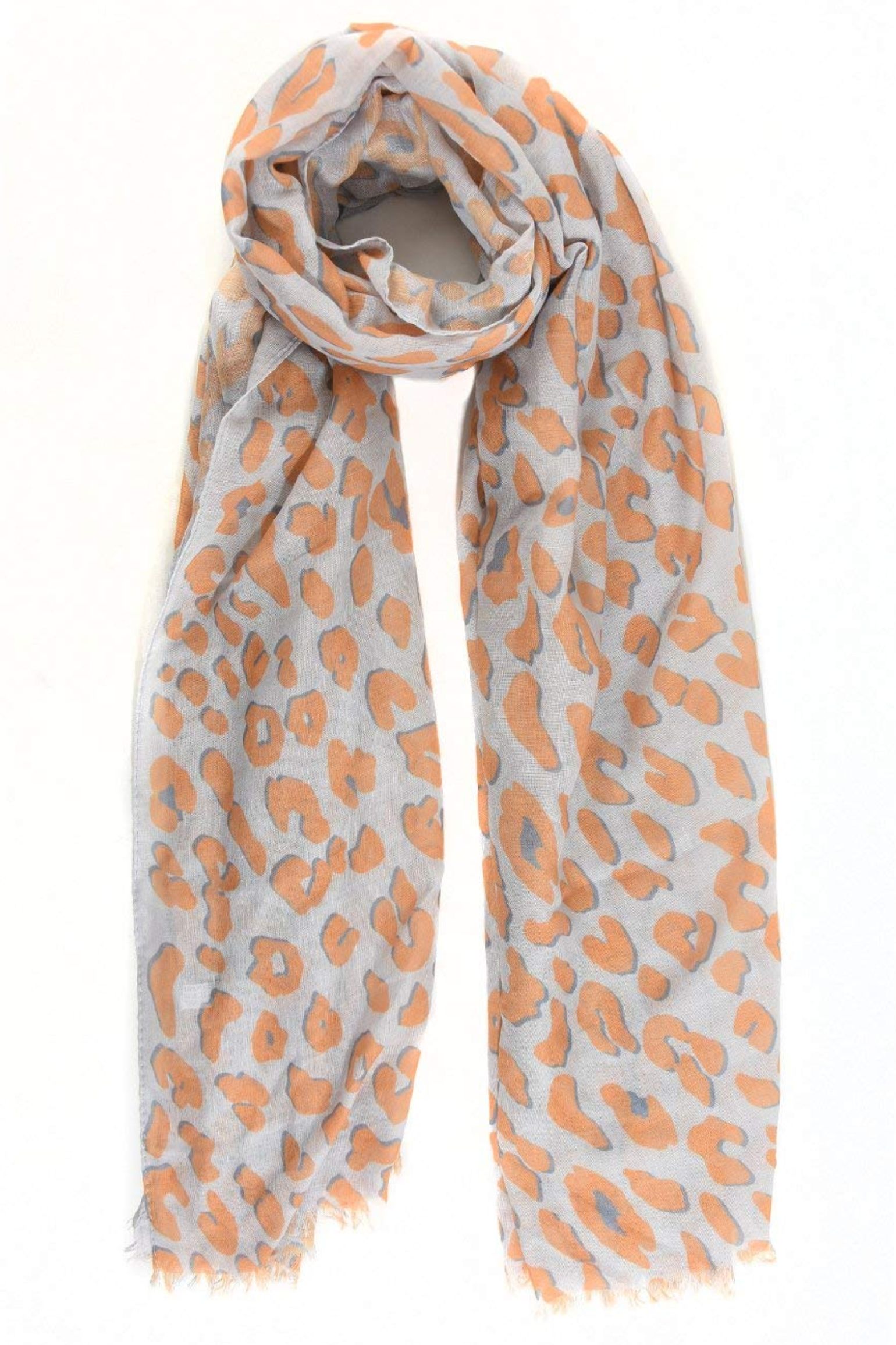 Mustard Bold Leopard Print Lightweight Scarf, Image 3 of 3