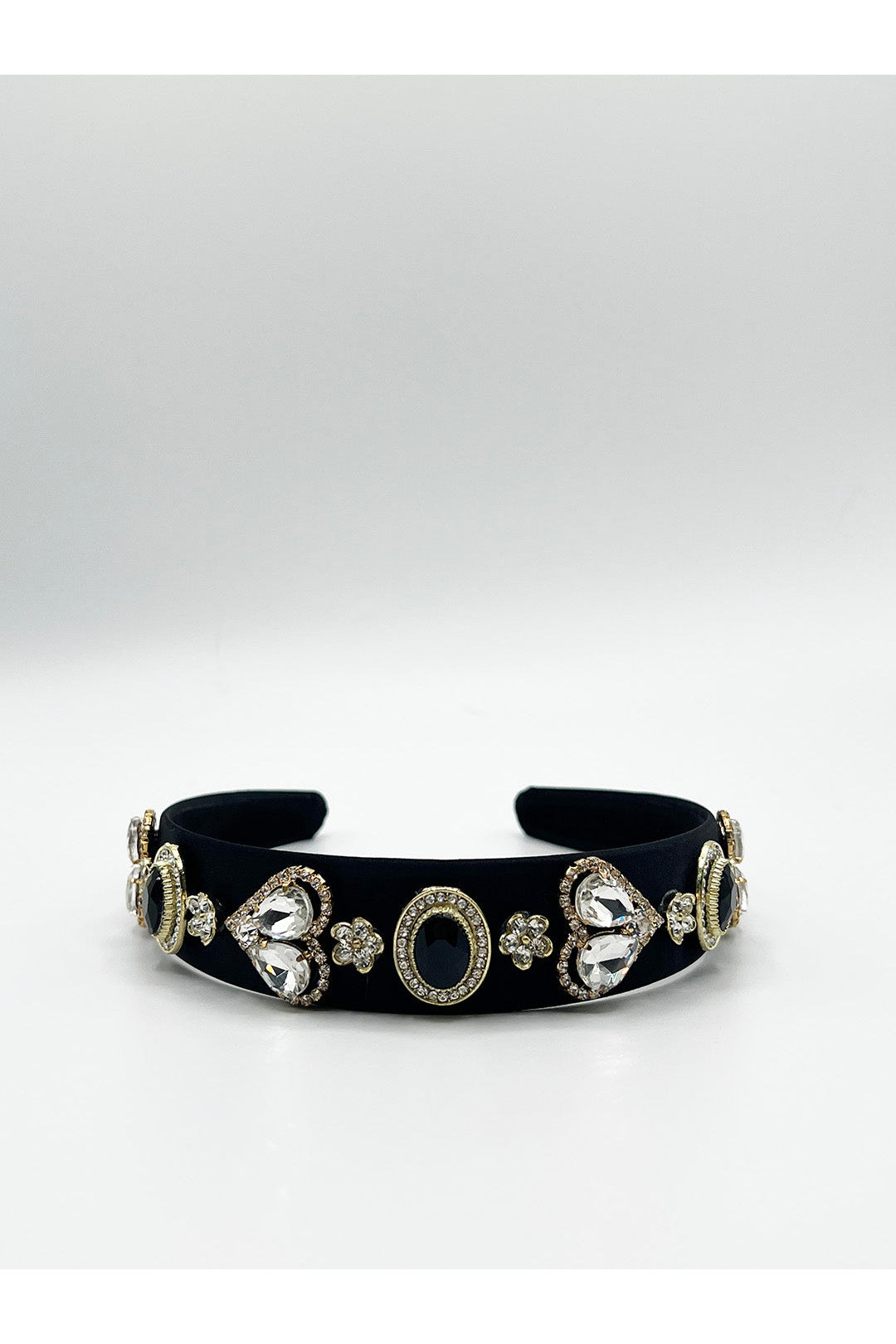 Black Heart Embellished Headband, Image 2 of 5