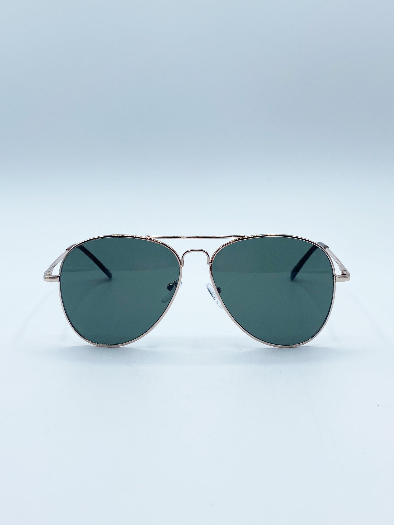 Khaki Gold Frame Aviators with Khaki Lenses, Image 1 of 4