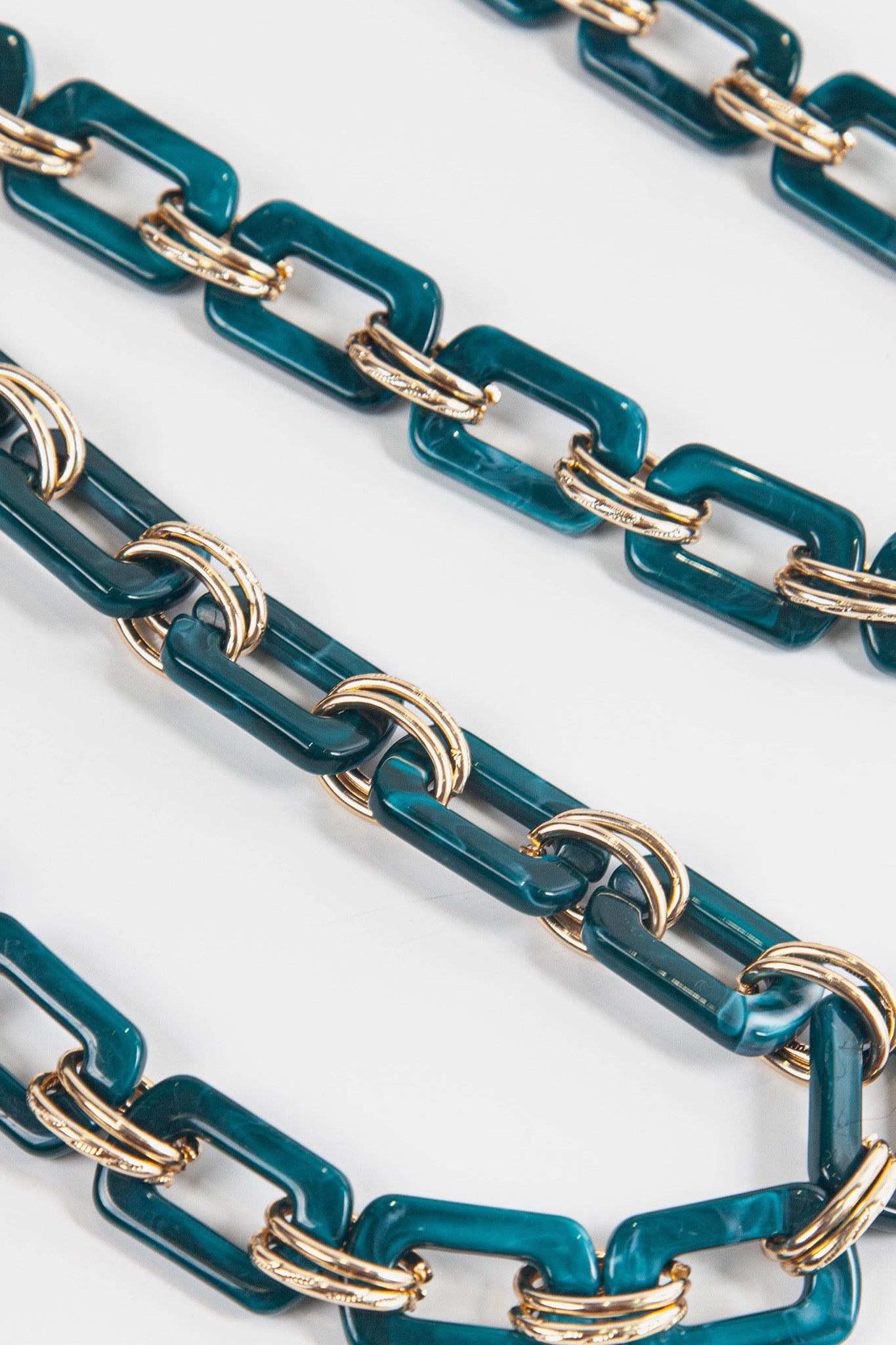 Teal Sarta Teal Square Link Acrylic Bag Strap, Image 1 of 3