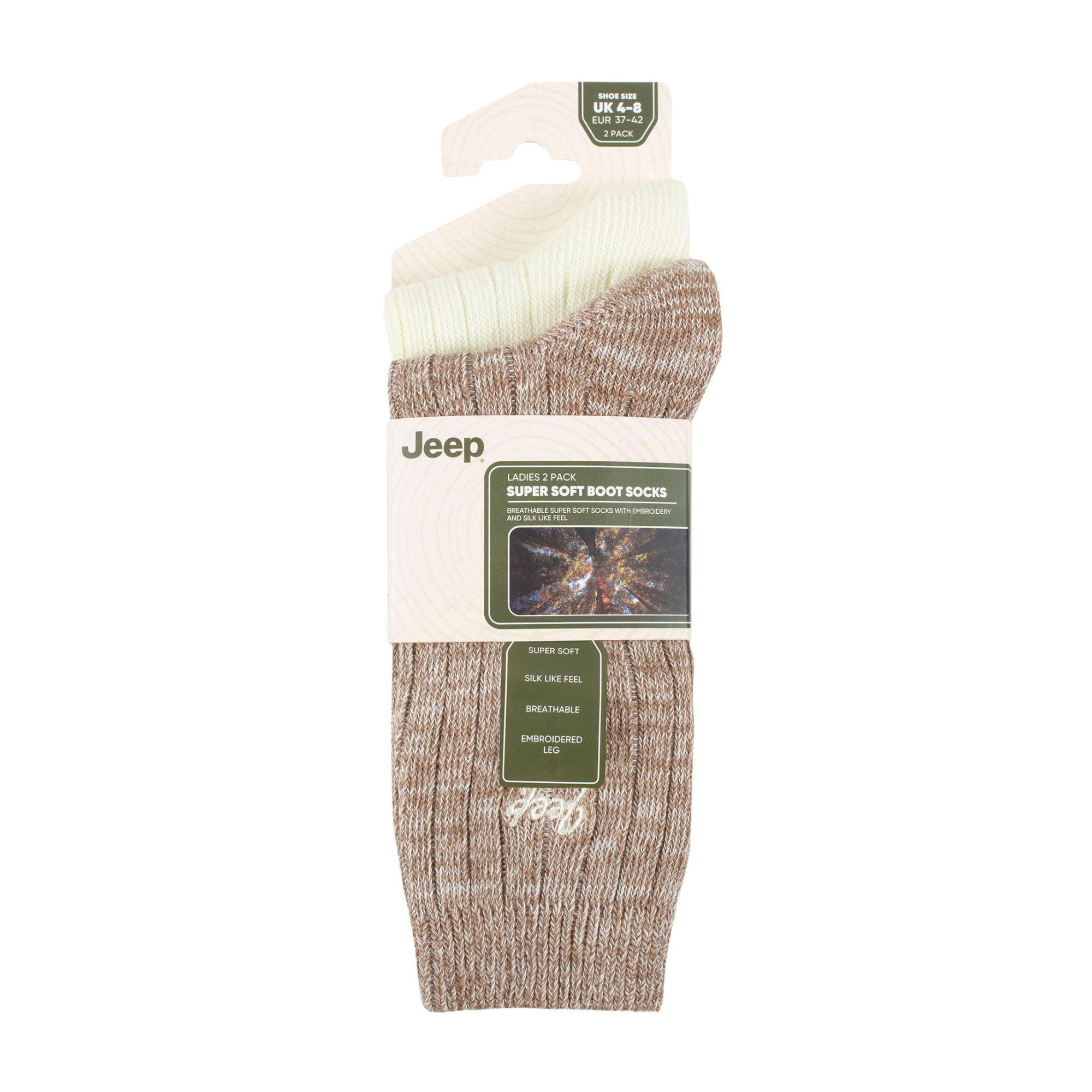 Beige 2 Pack Performance Polyester Boot Socks, Image 3 of 3