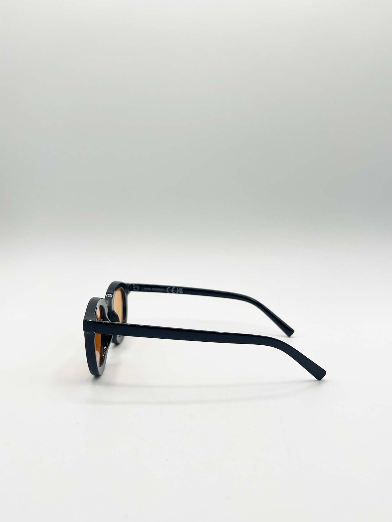 Orange Bold Rounded Sunglasses in Black Orange, Image 6 of 7