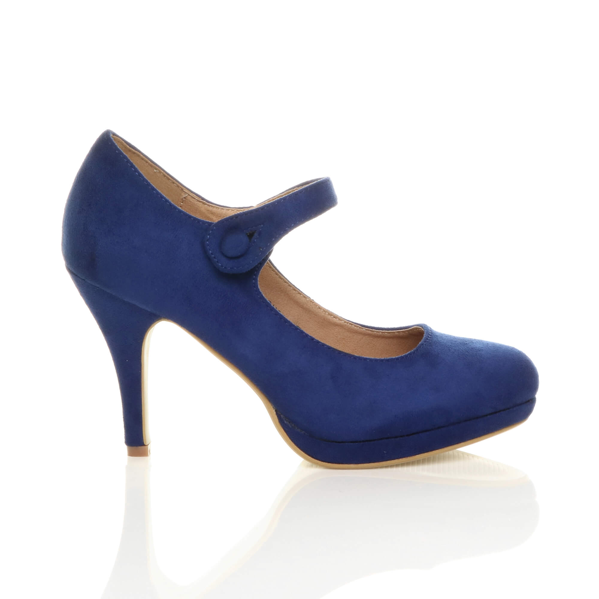 Royal Blue AJVANI Royal Blue High Heel Mary Jane Court Shoes, Image 2 of 6