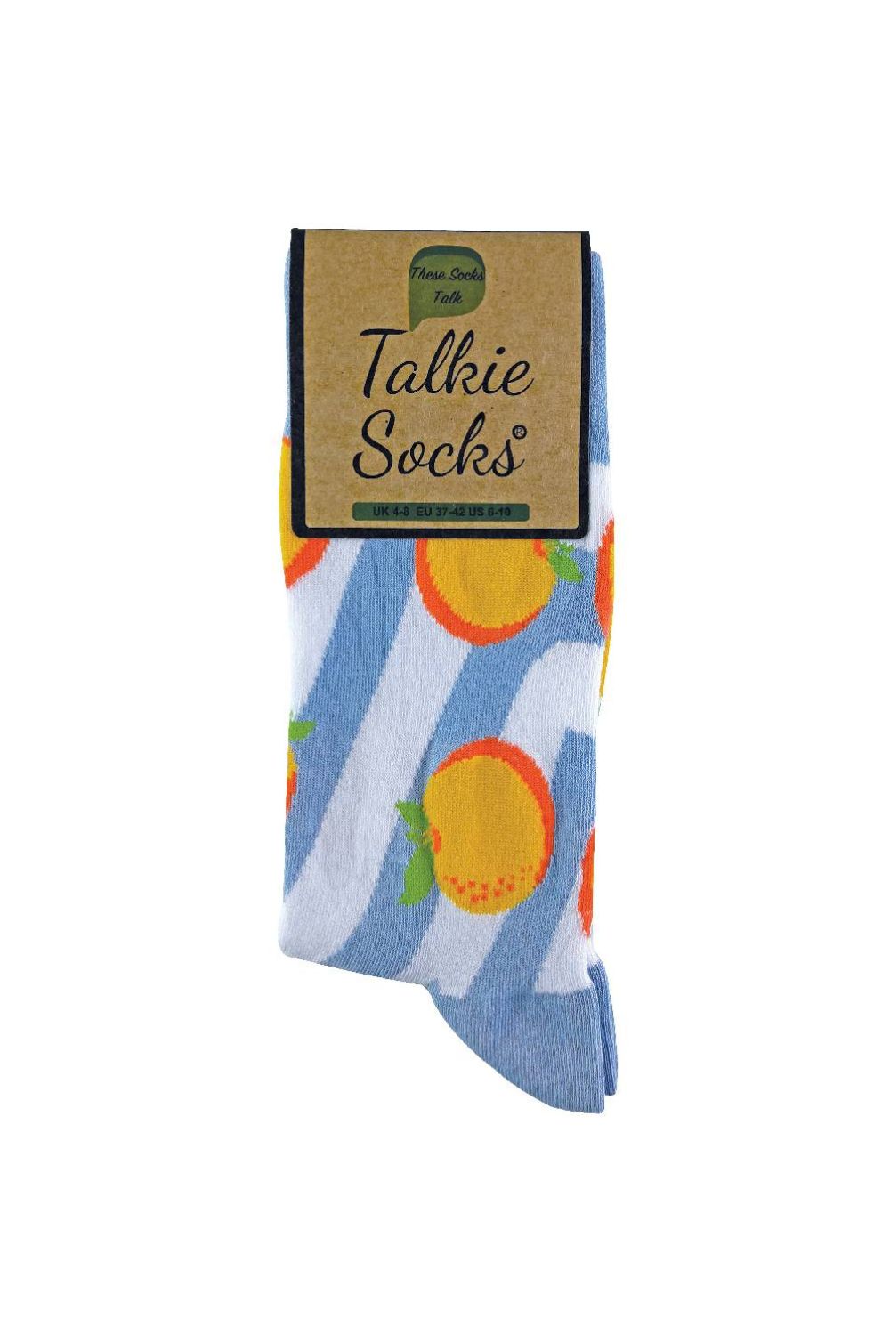 Light Blue 1 Pack Ladies Cotton Novelty Design Fruit Socks, Image 2 of 5