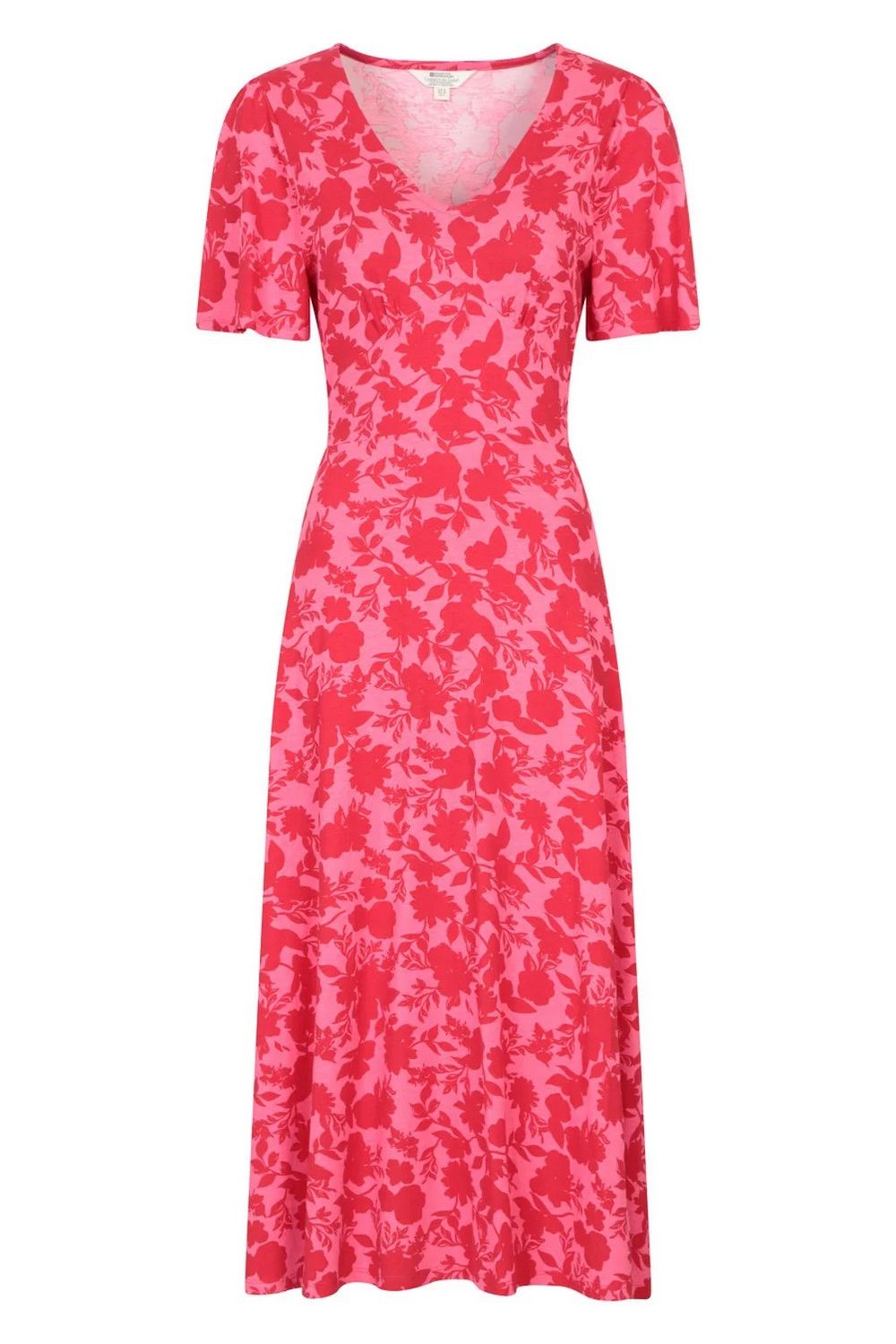 Coral Como Flowers Midi Dress, Image 1 of 5