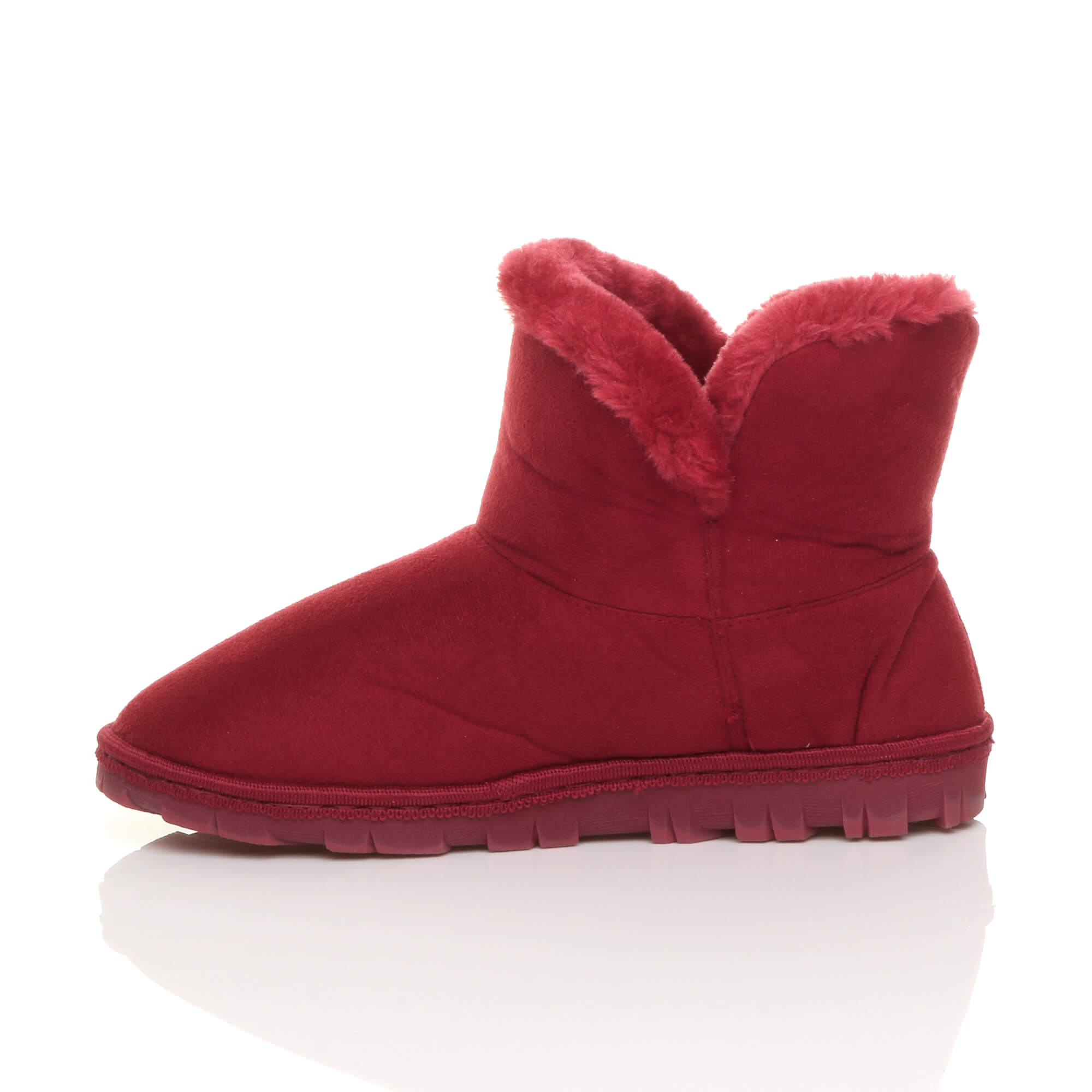 Bordeaux AJVANI Bordeaux Faux Fur Lined Ankle Boots Slippers, Image 3 of 6