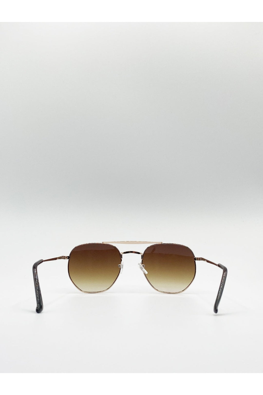 Gold Double Bridge Metal Sunglasses, Image 4 of 4