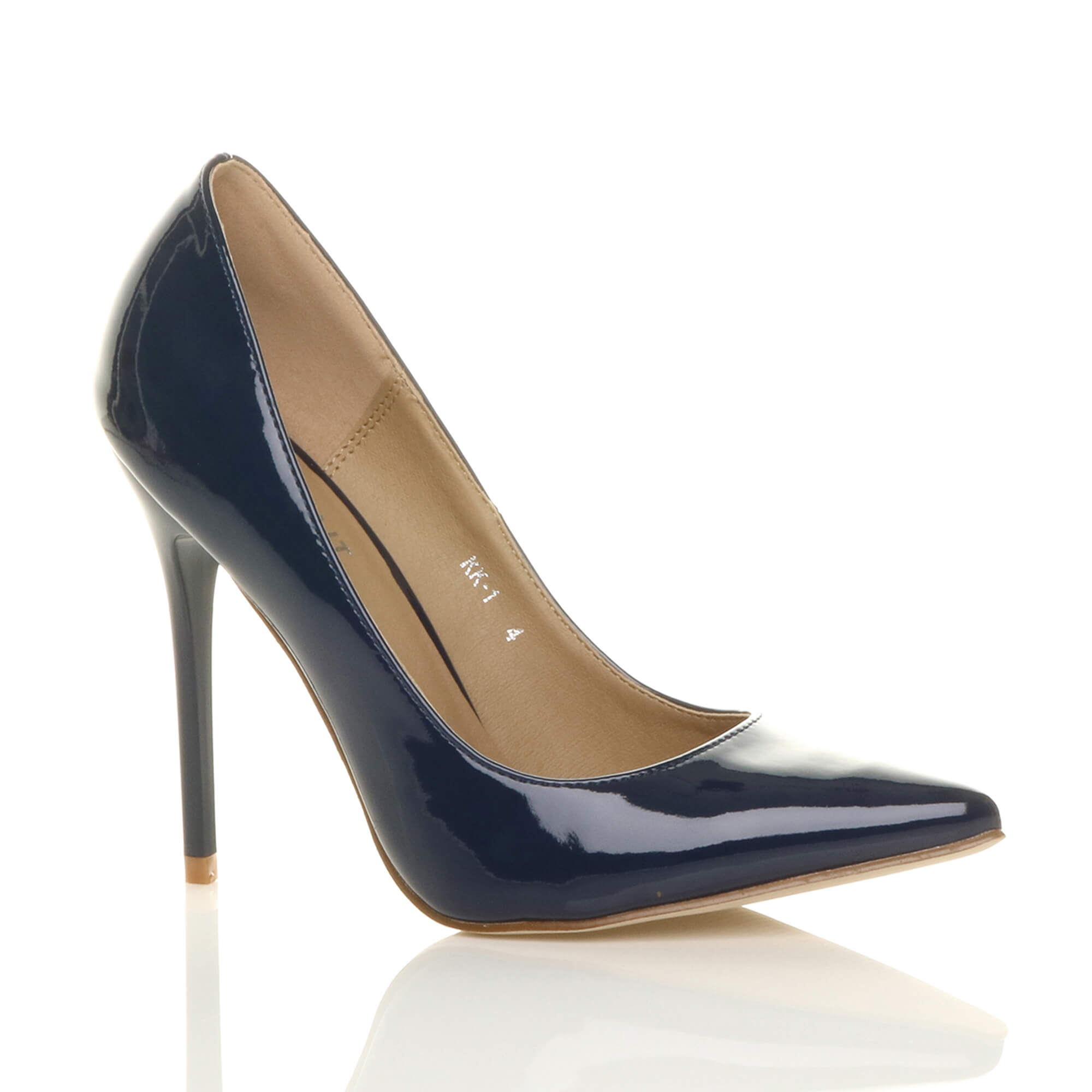 Navy Blue AJVANI Navy Blue High Heel Stiletto Pointed Toe Court Shoes, Image 1 of 1