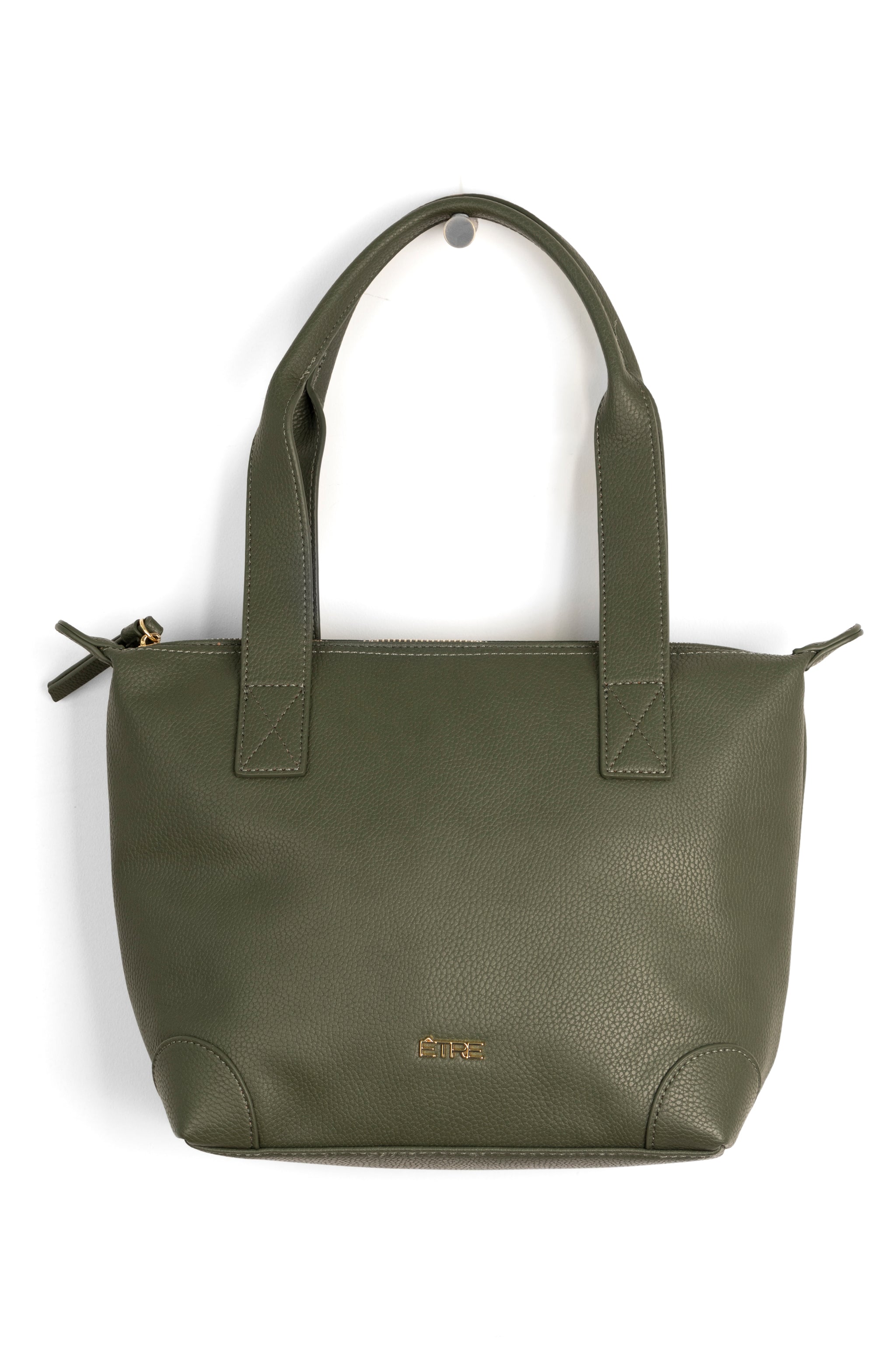 Pink Medium Faux Leather Tote Bag