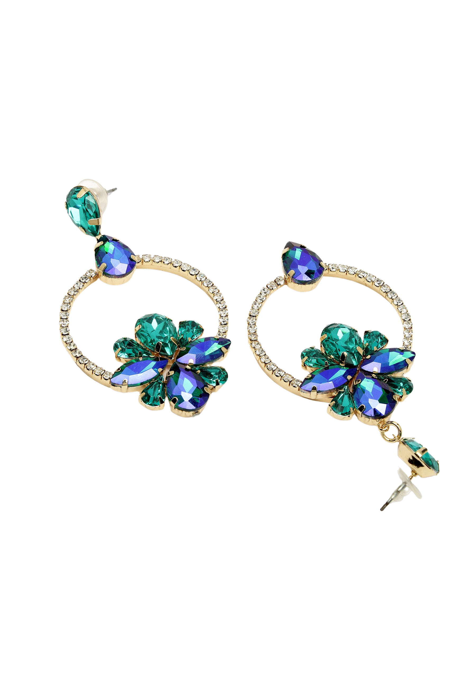 Green AVANT-GARDE PARIS Green Diva Collection Delicate Floral Drop Earrings, Image 3 of 4