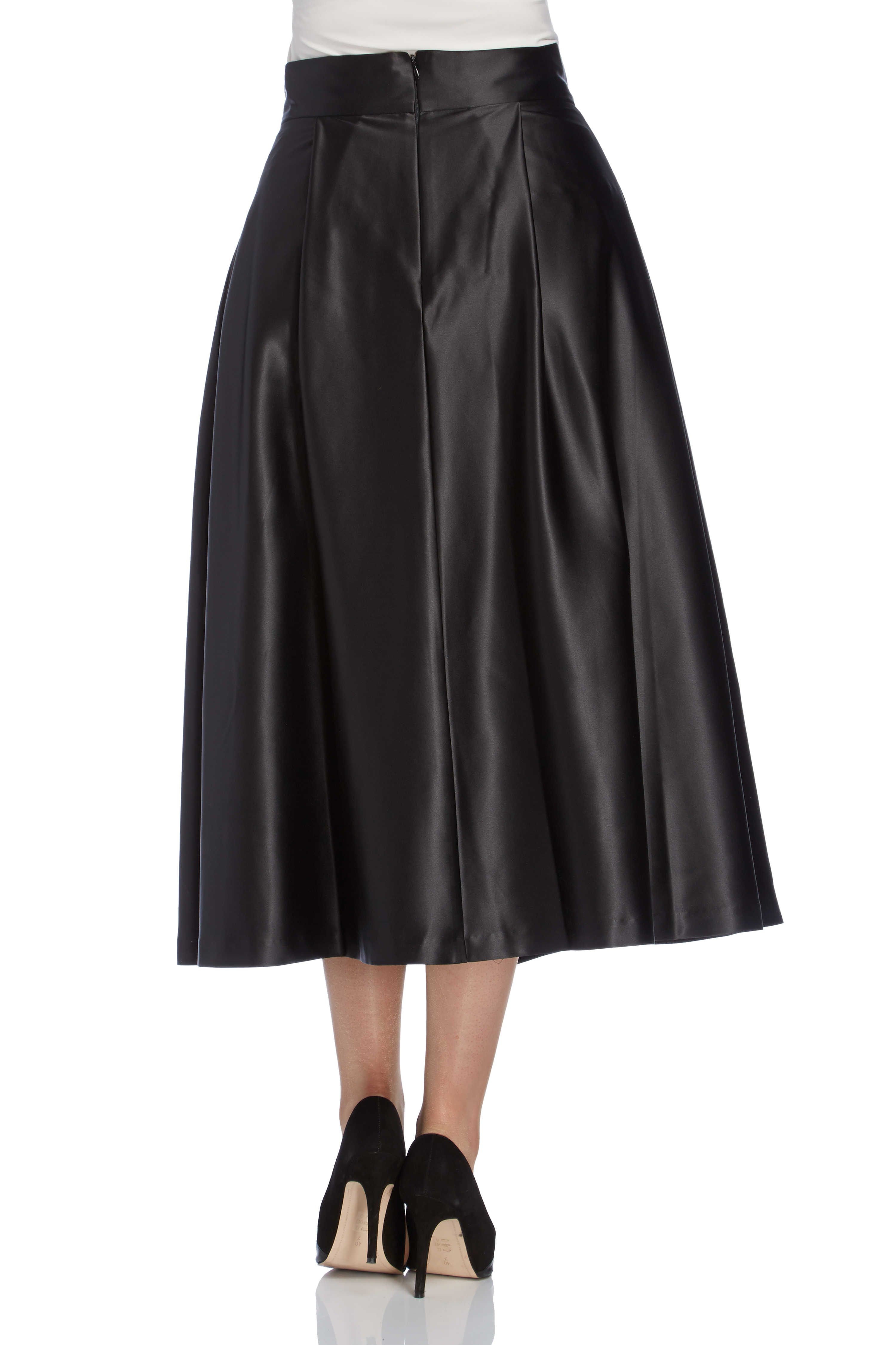 Full Satin Skirt in Black - Roman Originals UK