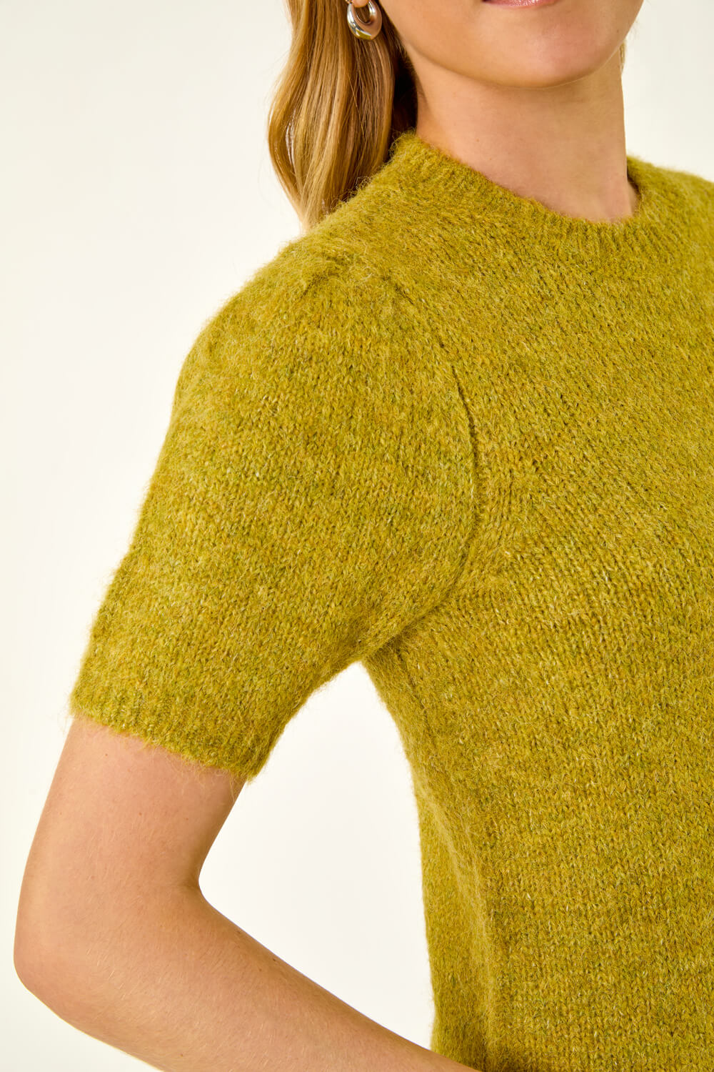 Green Short Sleeve Soft Knit Top, Image 7 of 8
